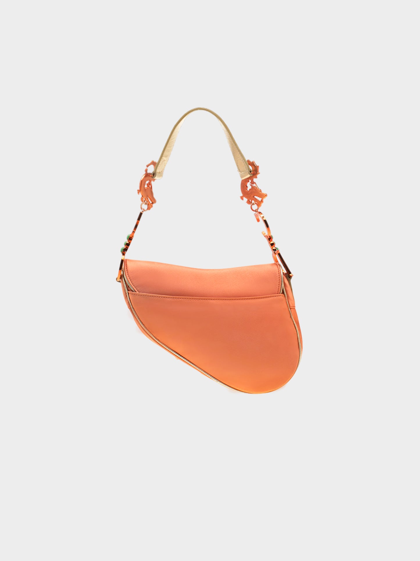 Christian Dior by John Galliano 2006 Limited Edition Satin China Dragon Motif Saddle Bag