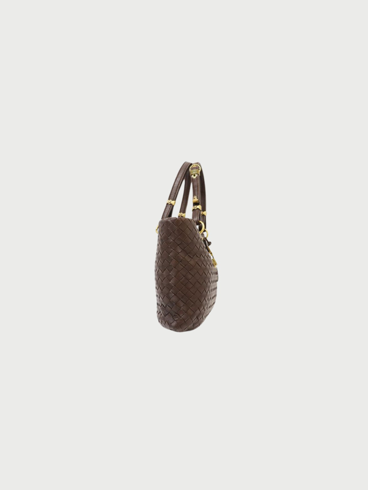 Bottega Veneta 2000s Brown Leather Intrecciato Handbag