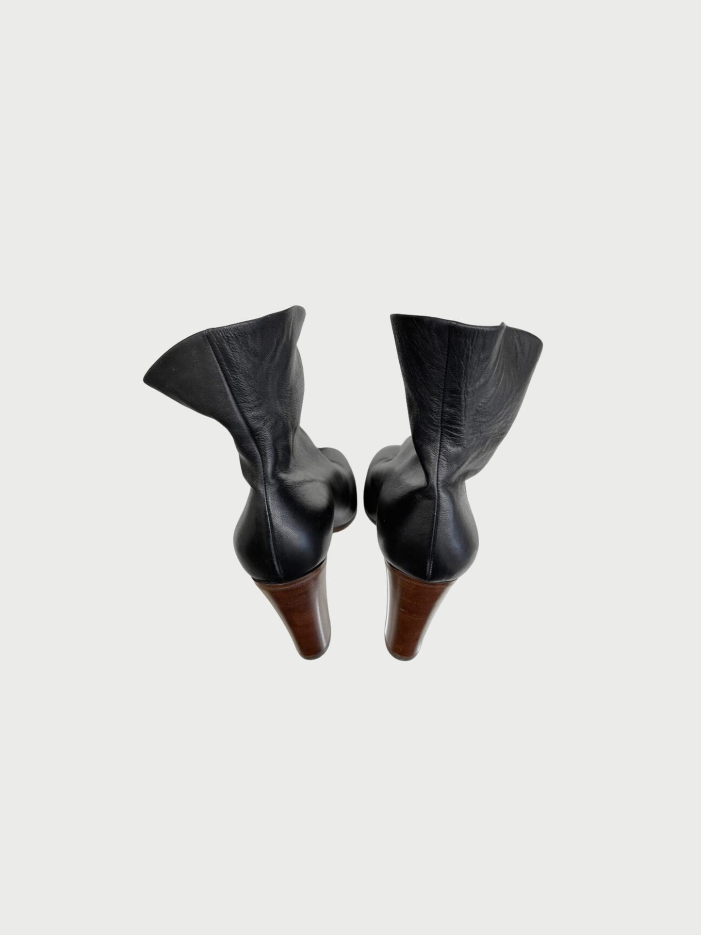 Celine 2010s Black Leather Ankle Booties