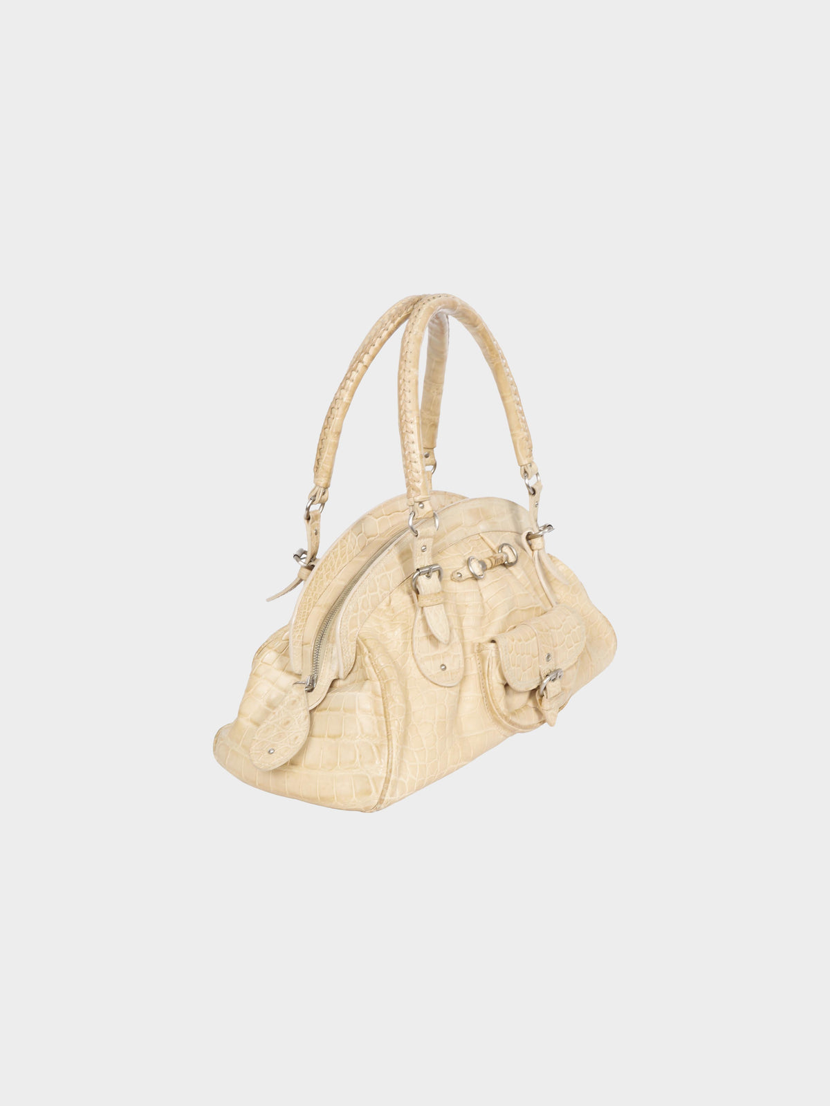 Christian Dior by John Galliano 2005 Beige Croc-embossed Leather 'My Dior' Bag