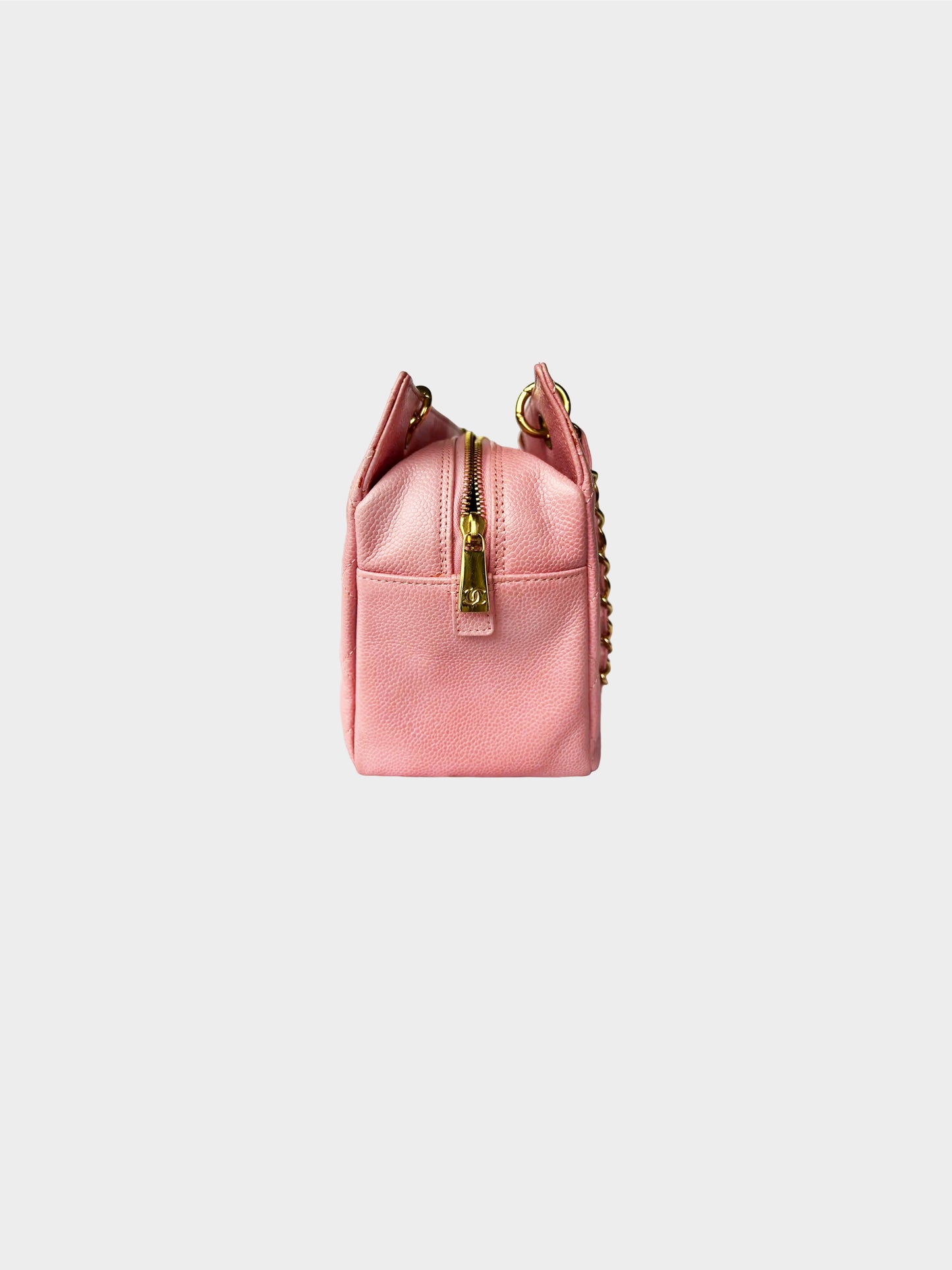 Chanel 2004-2005 Pink Quilted Caviar Petit Timeless Shopping Tote