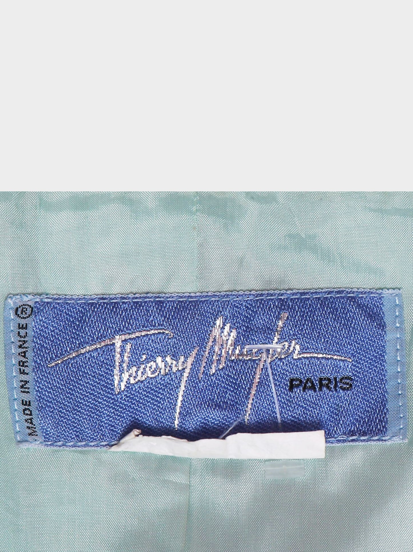 Thierry Mugler 1990s Pastel Blue Crepe Sailor Style Jacket