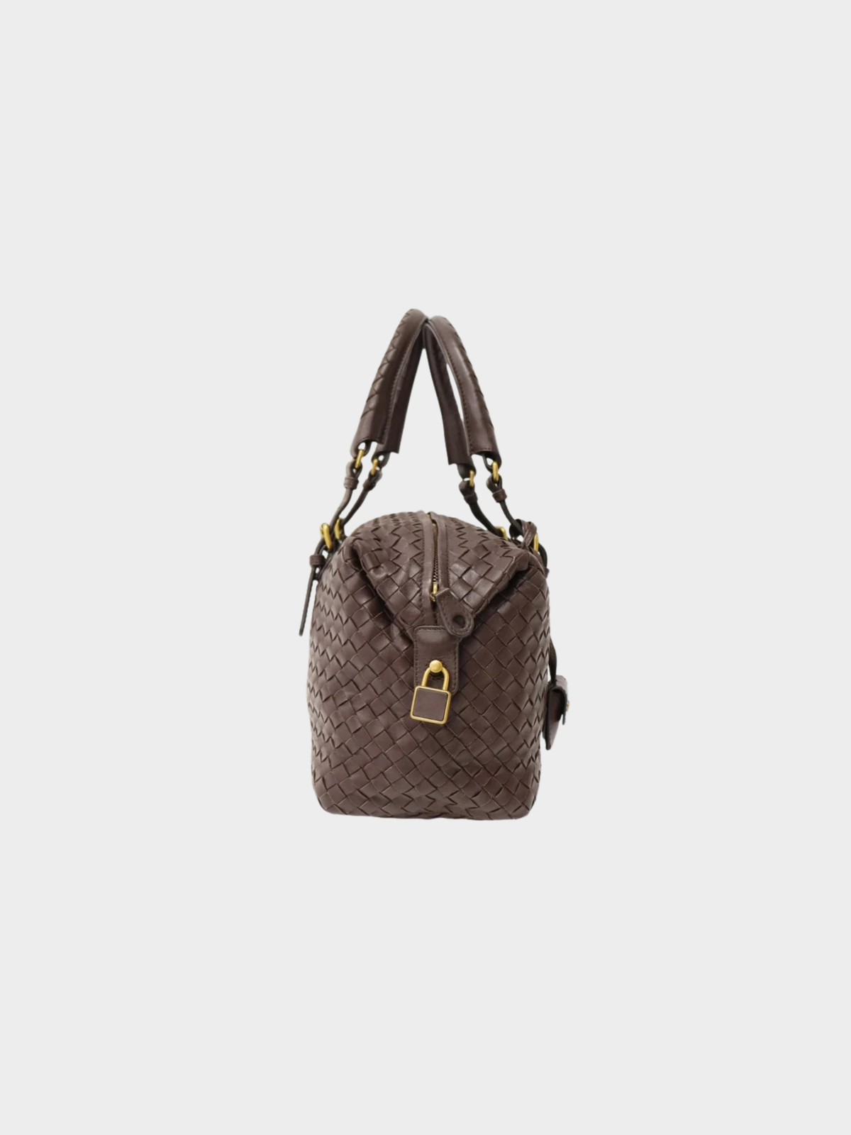 Bottega Veneta 2000s Brown Intrecciato Leather Handbag