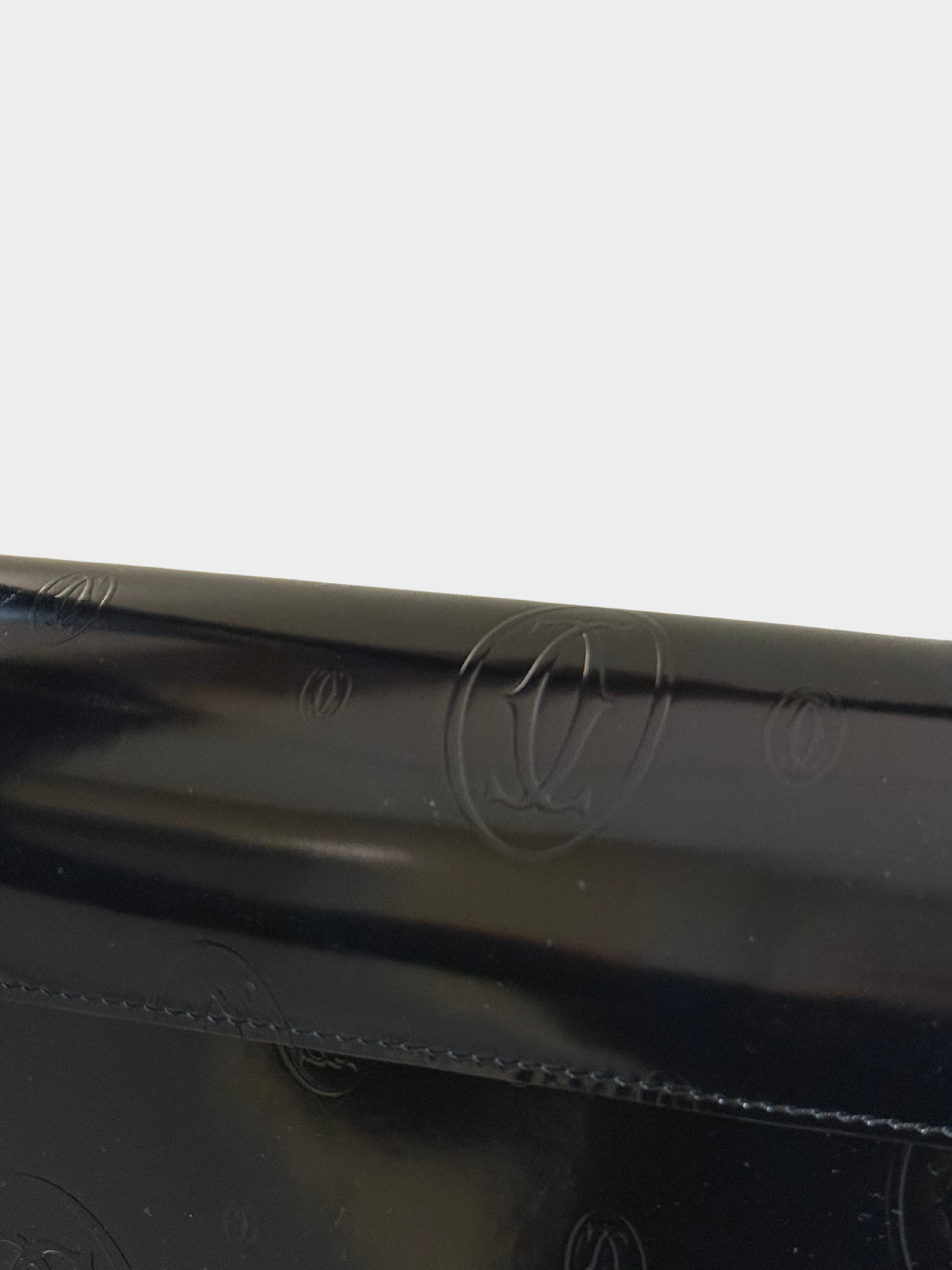 Cartier 2000s Onyx Black Patent Calfskin Happy Birthday Shoulder Bag