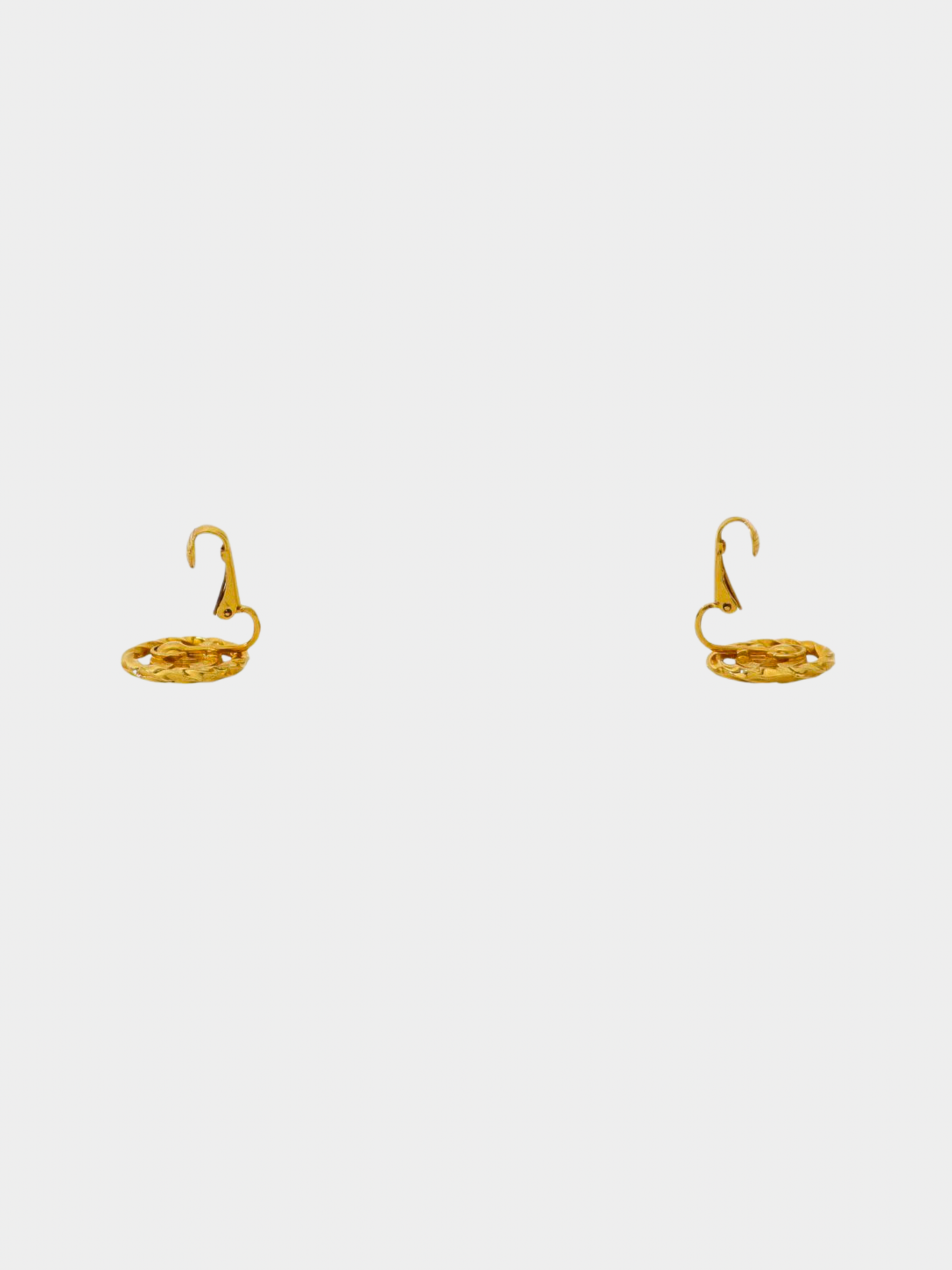 Chanel 2000s Gold COCO Twist Round Rhinestone Earrings