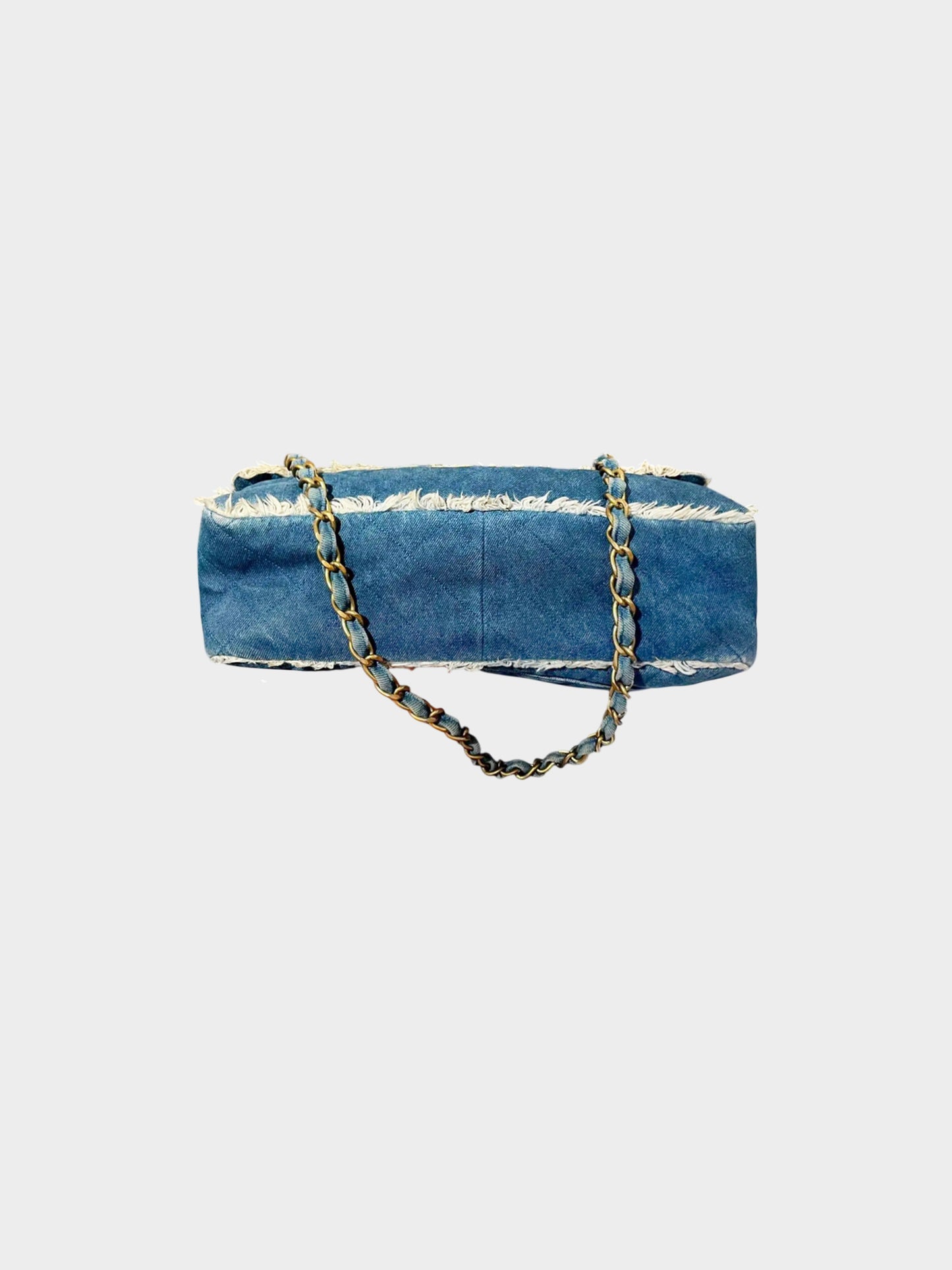 Chanel Late 1990s Denim Blue Quilted Maxi Flap Bag