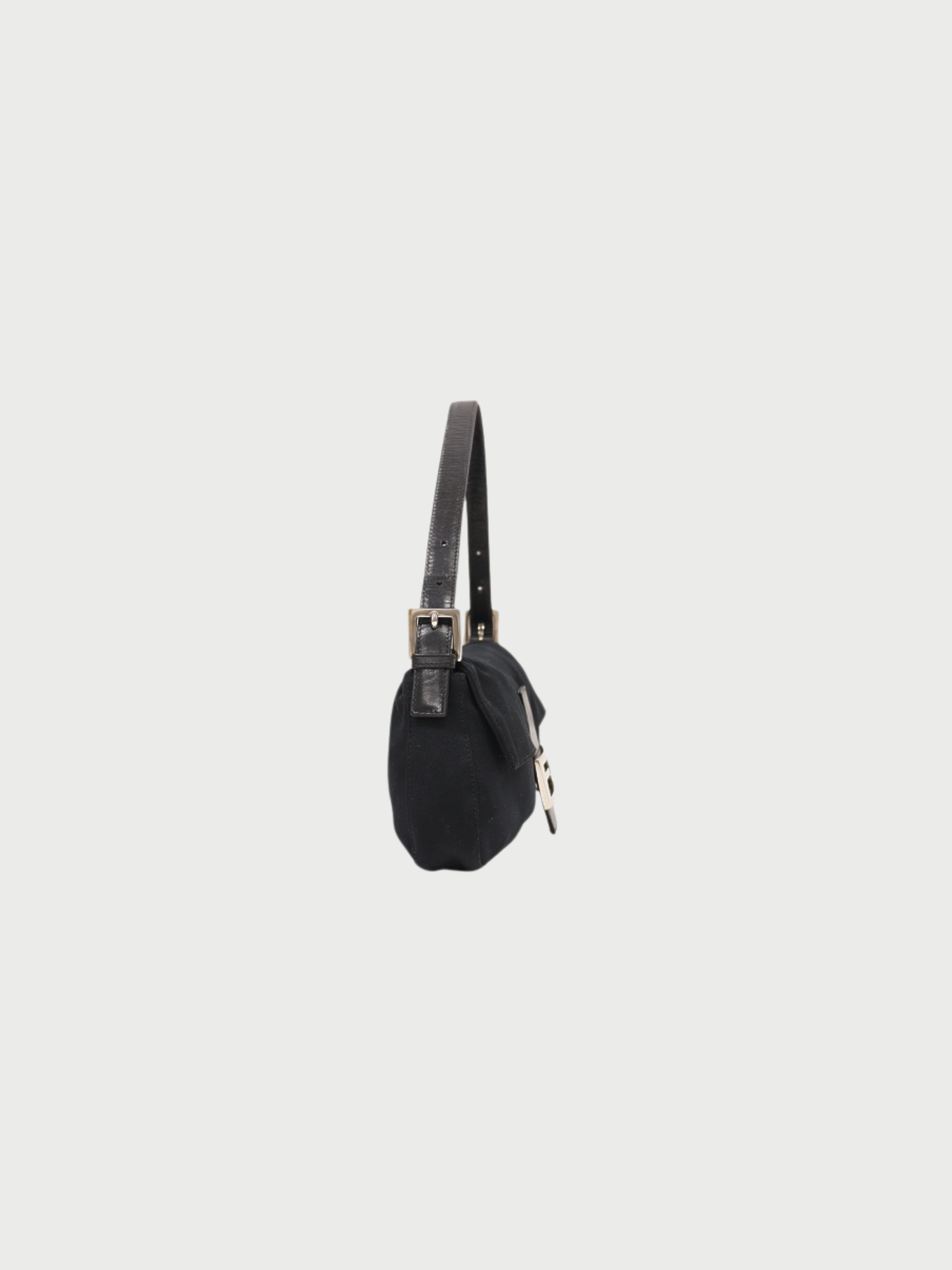 Fendi 1997 Black Jersey Mamma Baguette Bag