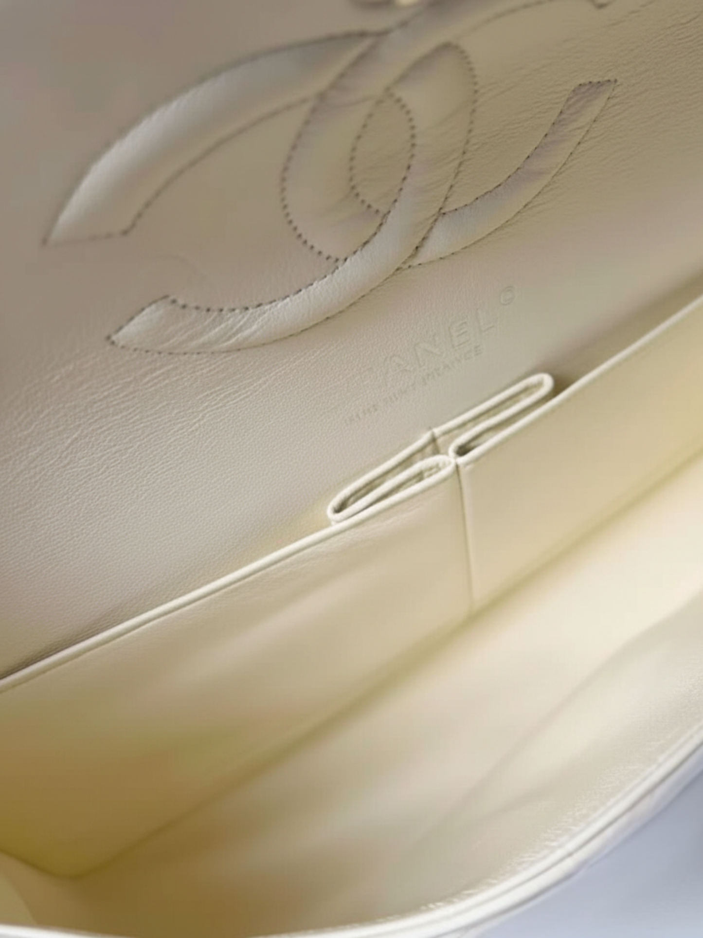 Chanel 2010s White Caviar Leather Medium Double Flap Bag