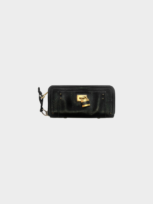 Chloe 2000s Black Leather Paddington Wallet