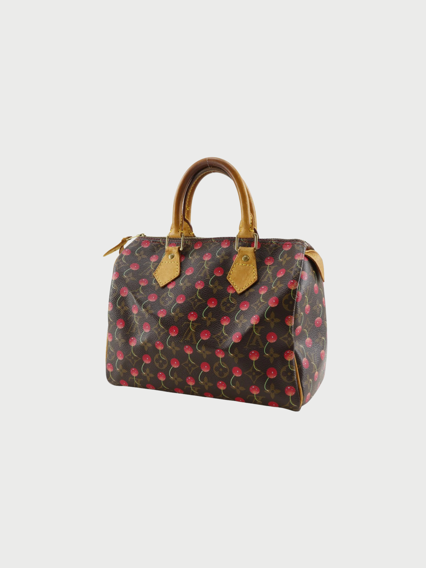Louis Vuitton 2005 Brown Monogram Canvas Speedy 25 Cherry Handbag