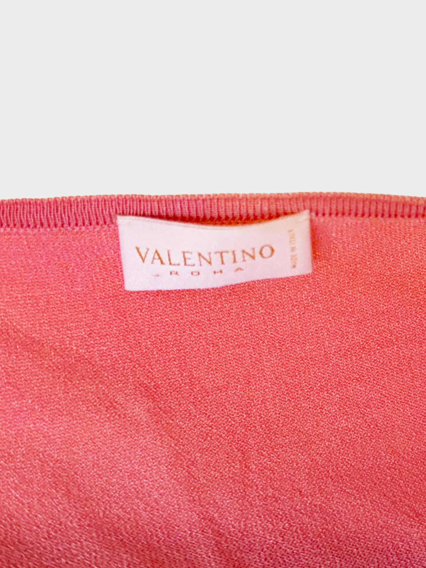 Valentino 2000s Pink Knitted Lace-up Tank Top