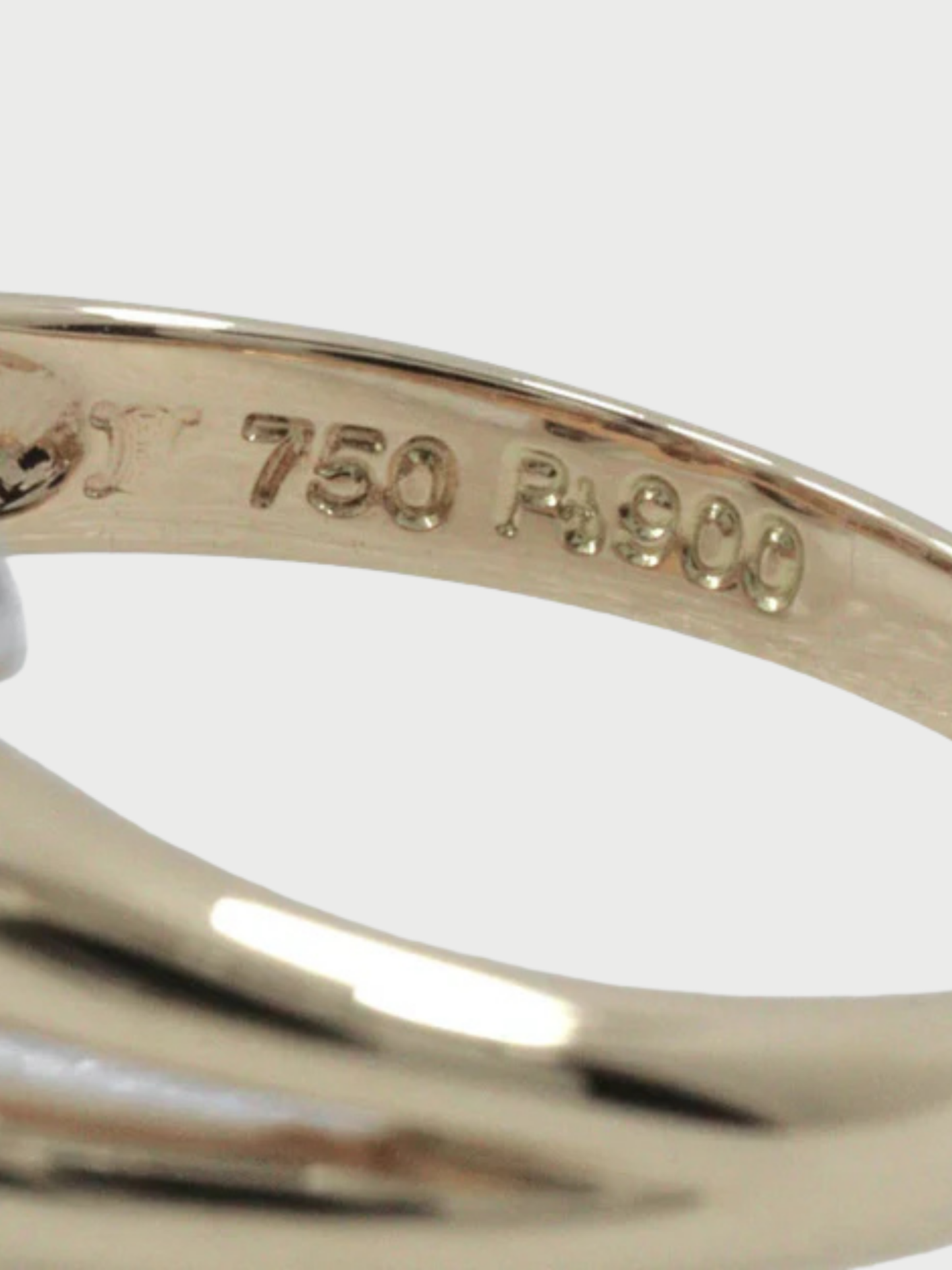 Celine 2000s Gold Platinum Diamond Macadam Ring