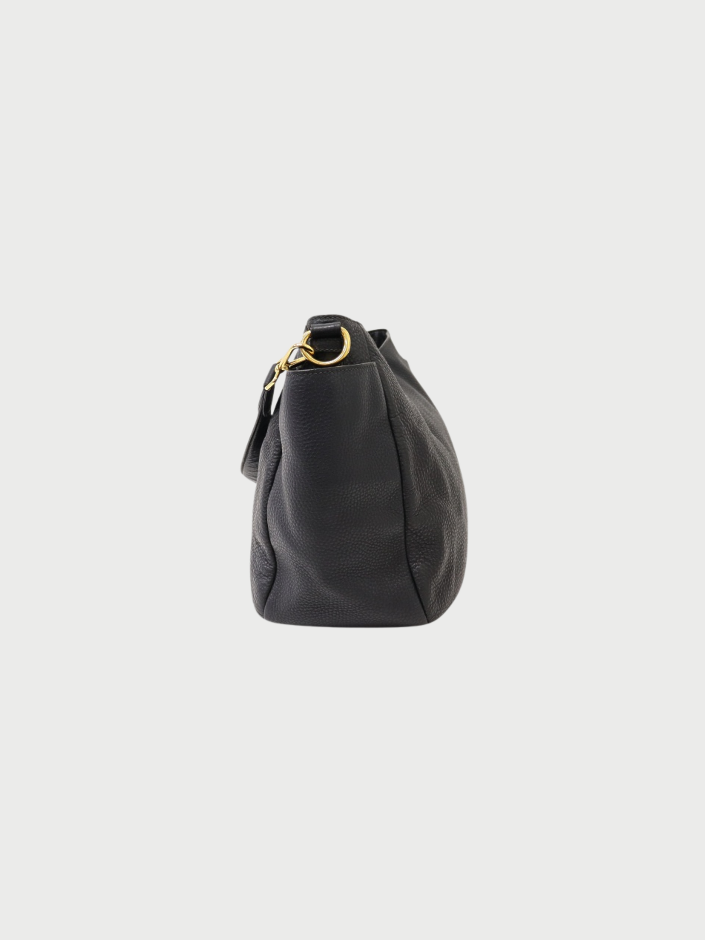 Prada 2000s Black Leather Triangle Logo One Shoulder Bag