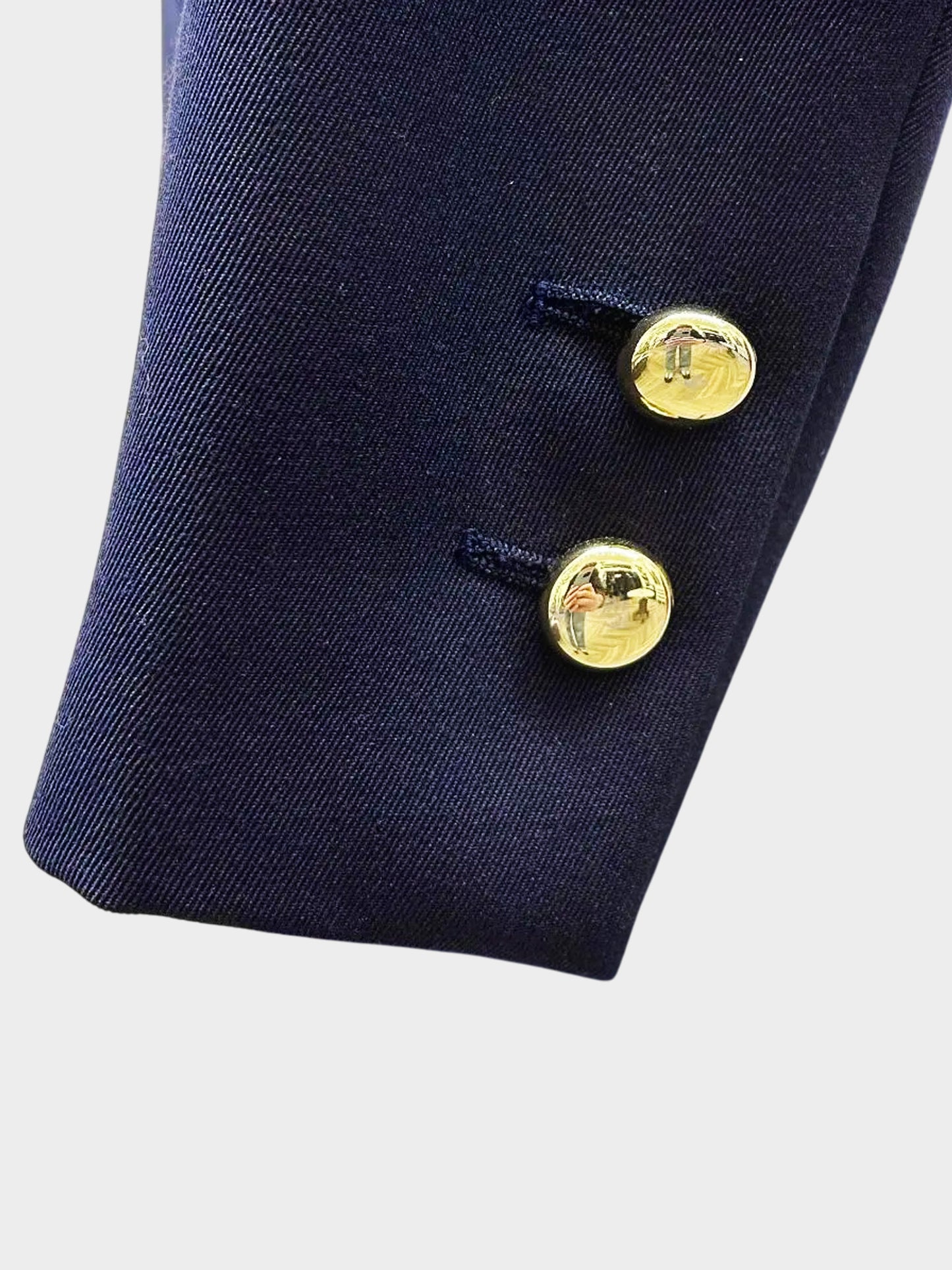 Saint Laurent 2000s Navy Rive Gauche Double Breasted Wool Coat
