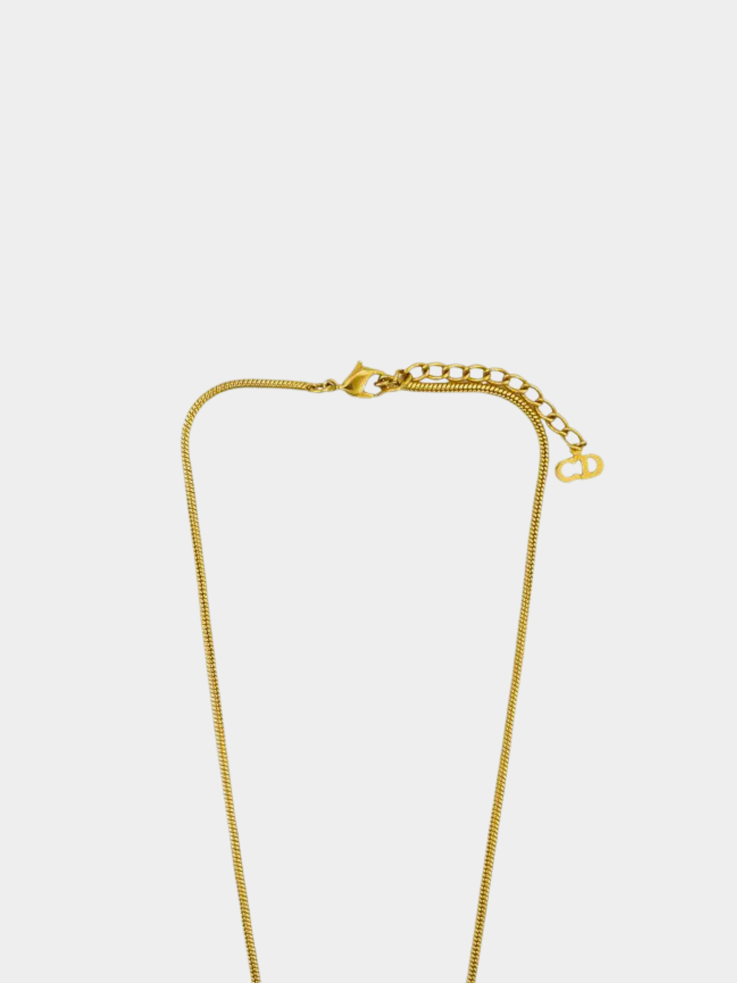 Christian Dior 2000s Gold Plated Logo Necklace