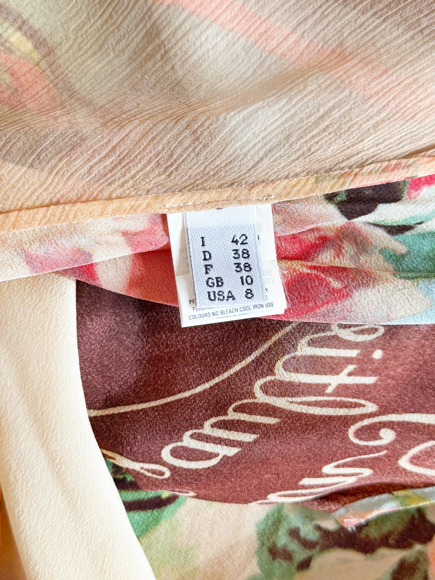 Jean Paul Gaultier SS 2001 Multicolor Floral Print Silk Dress