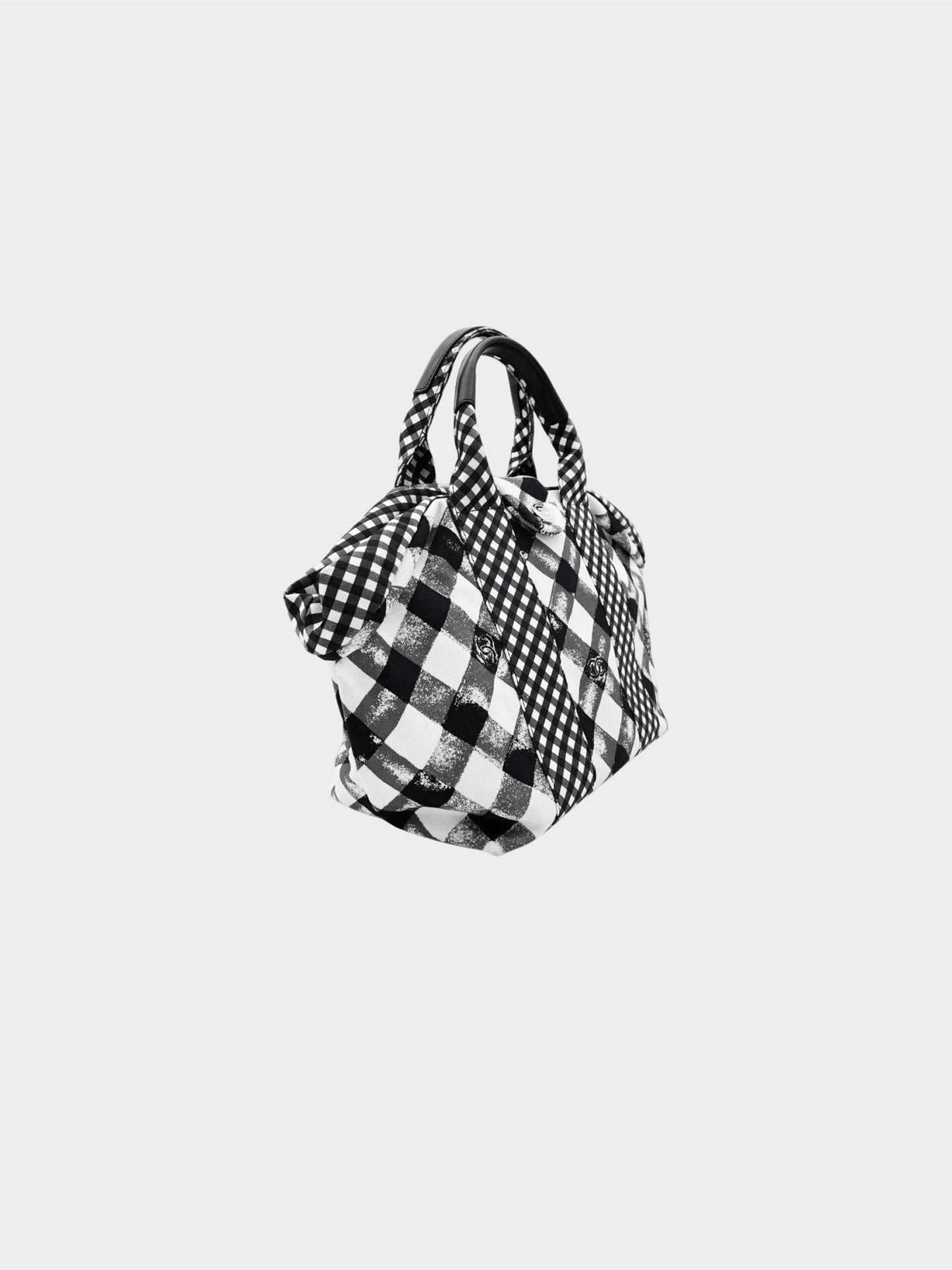 Chanel Cruise 2011 Monochrome Gingham Check Canvas Handbag
