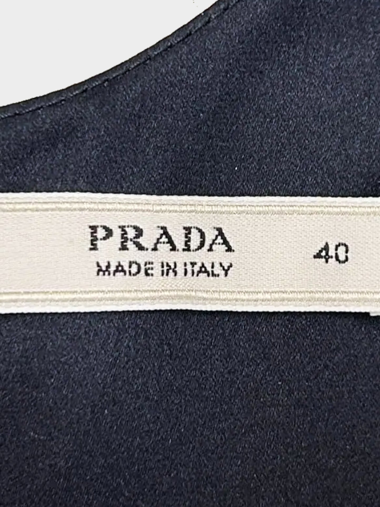 Prada 2007 Navy Blue Silk Peplum Dress
