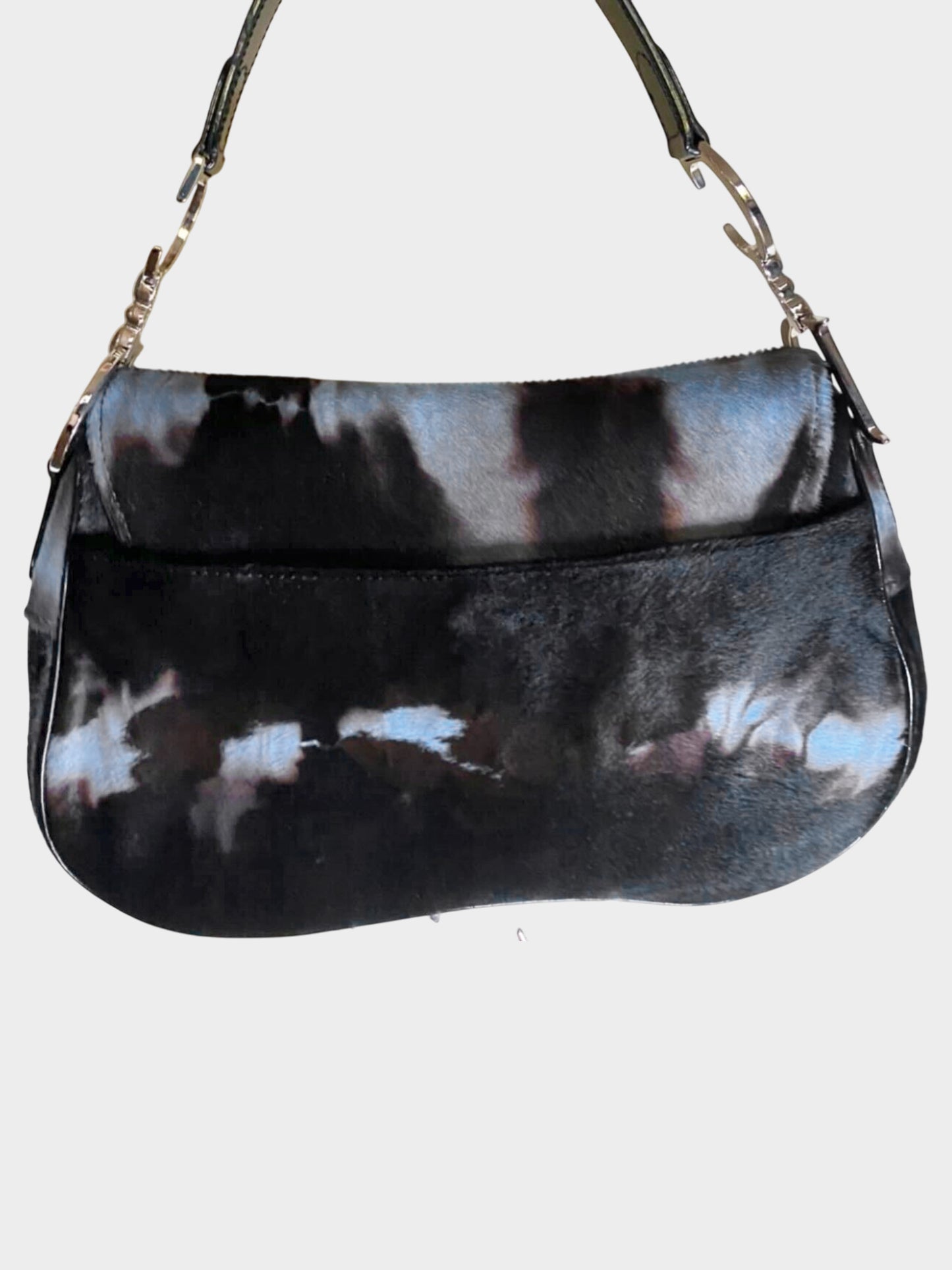 Christian Dior 2000s Pony Hair Tie-dye Double Saddle