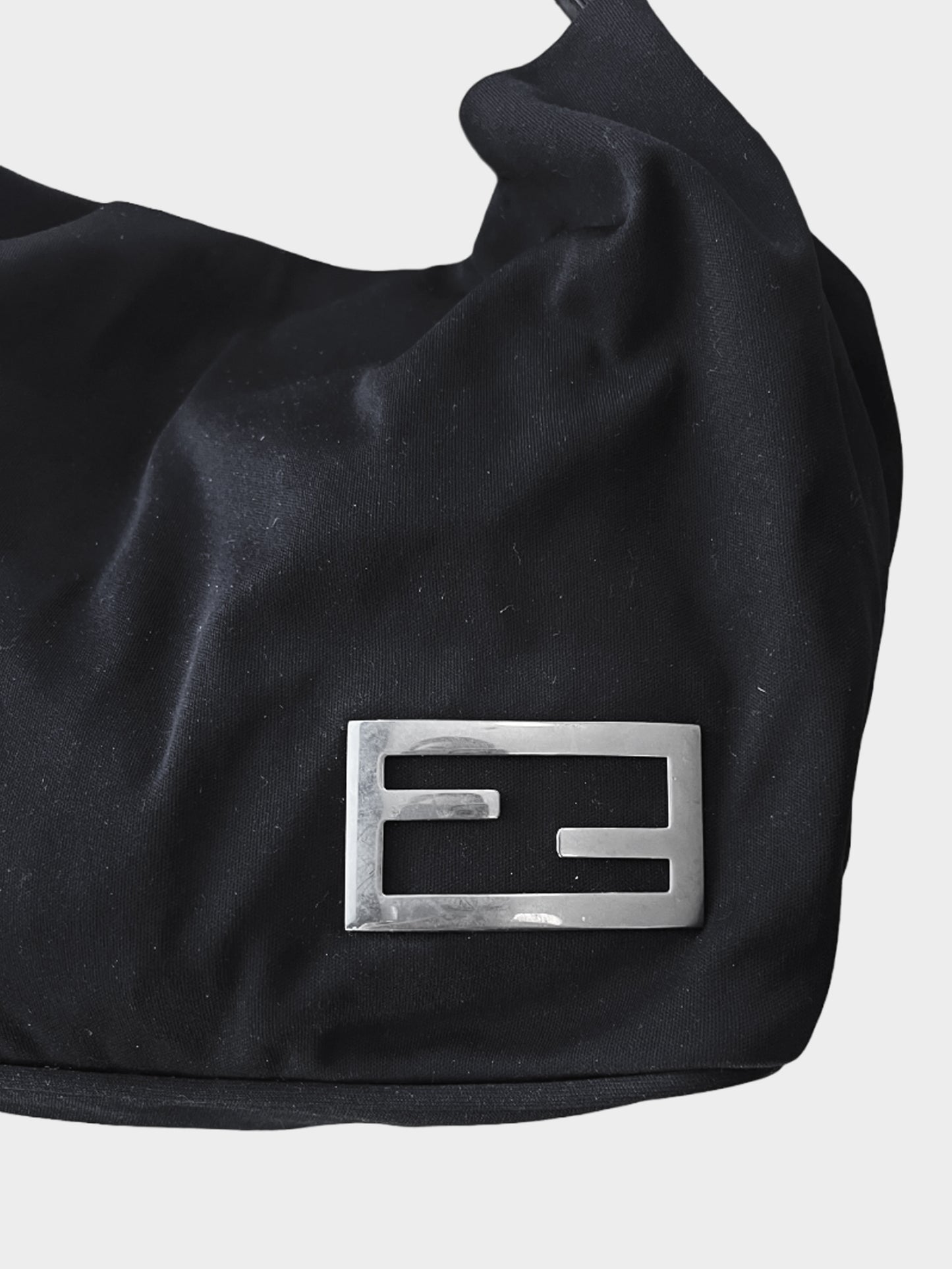 Fendi 2000s Black Nylon Hobo Bag
