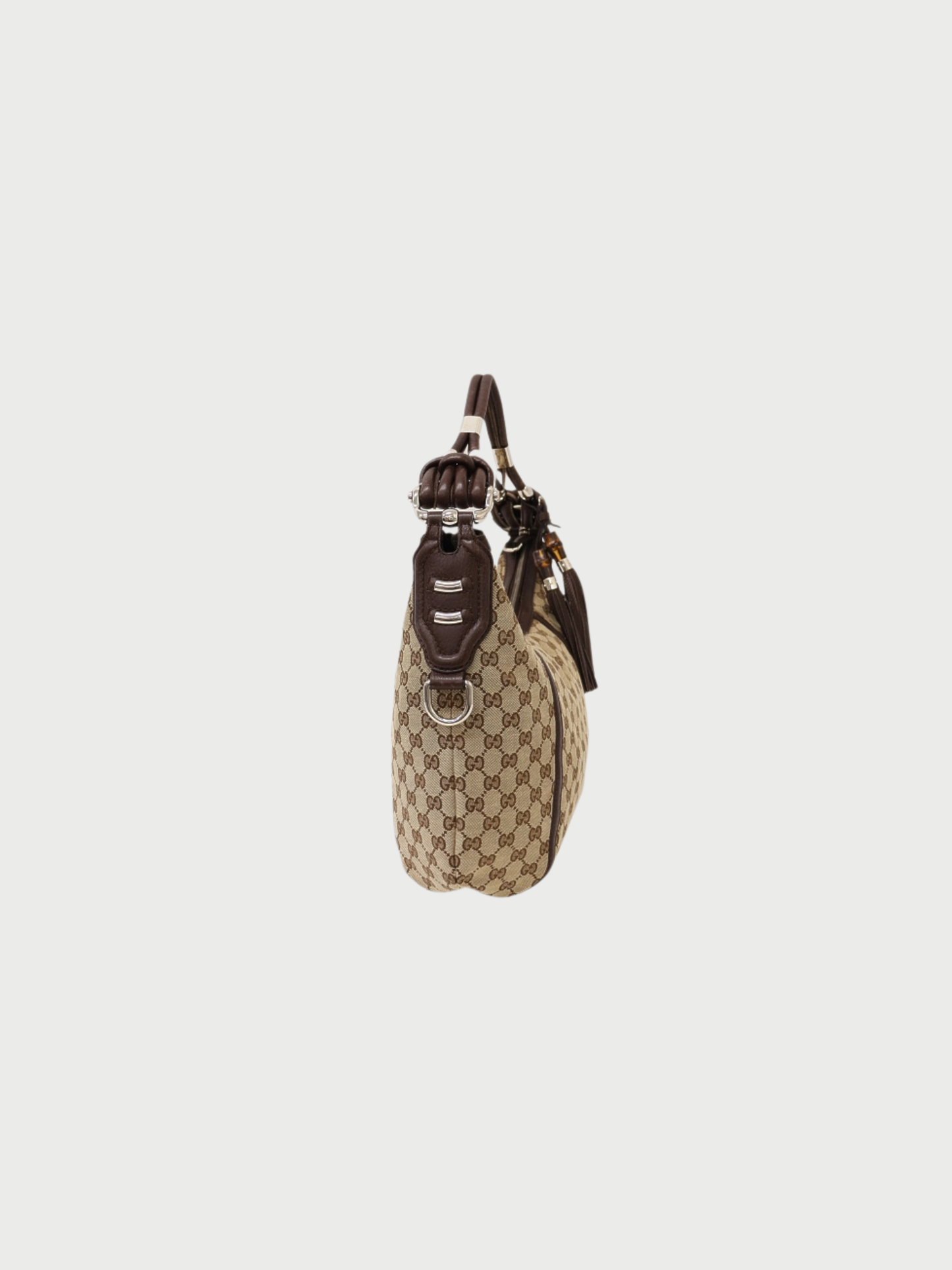 Gucci 2000s Beige Brown GG Canvas One-Shoulder Bag