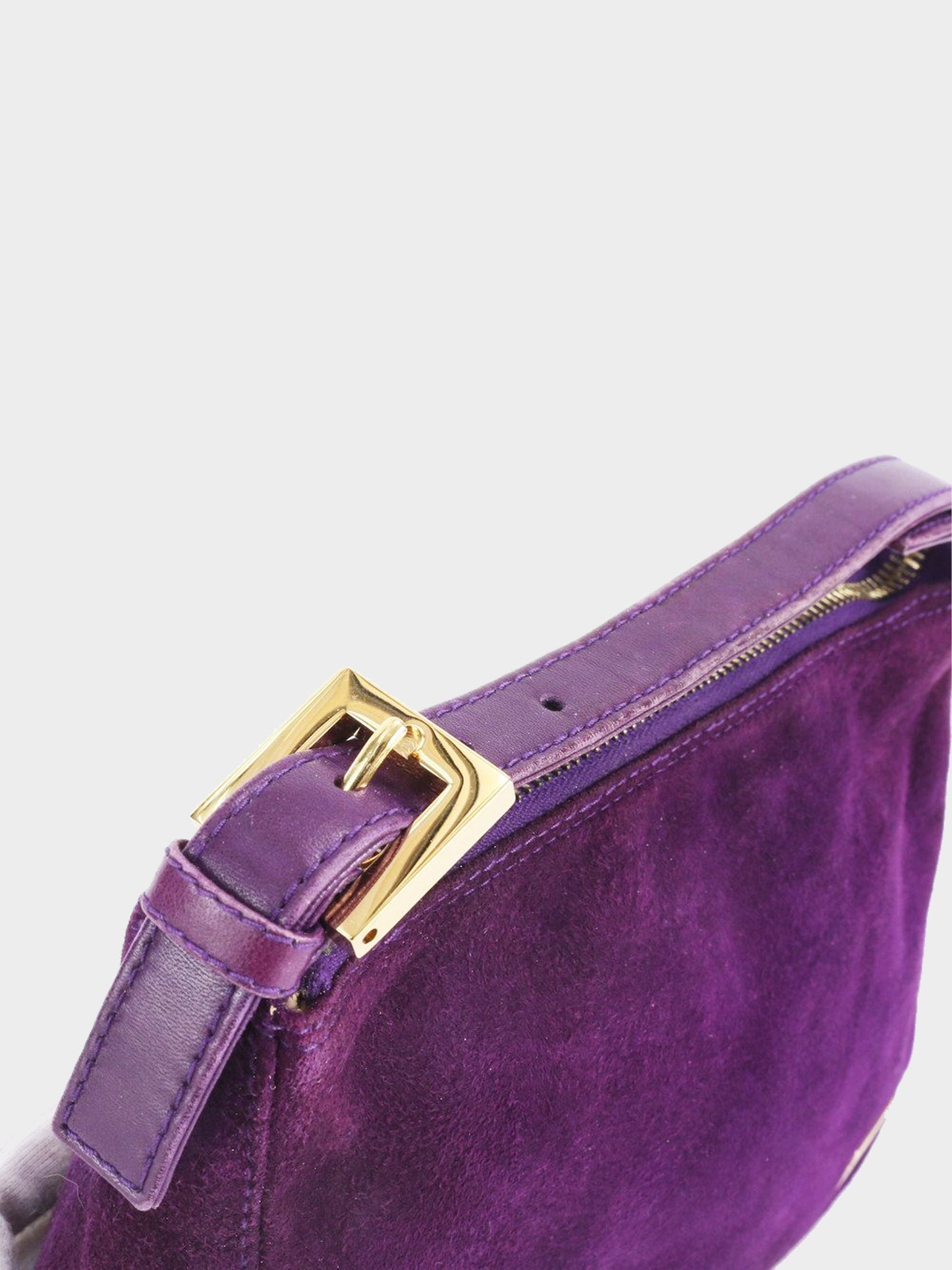Fendi 2000s Purple Suede Mini Top Handle Bag