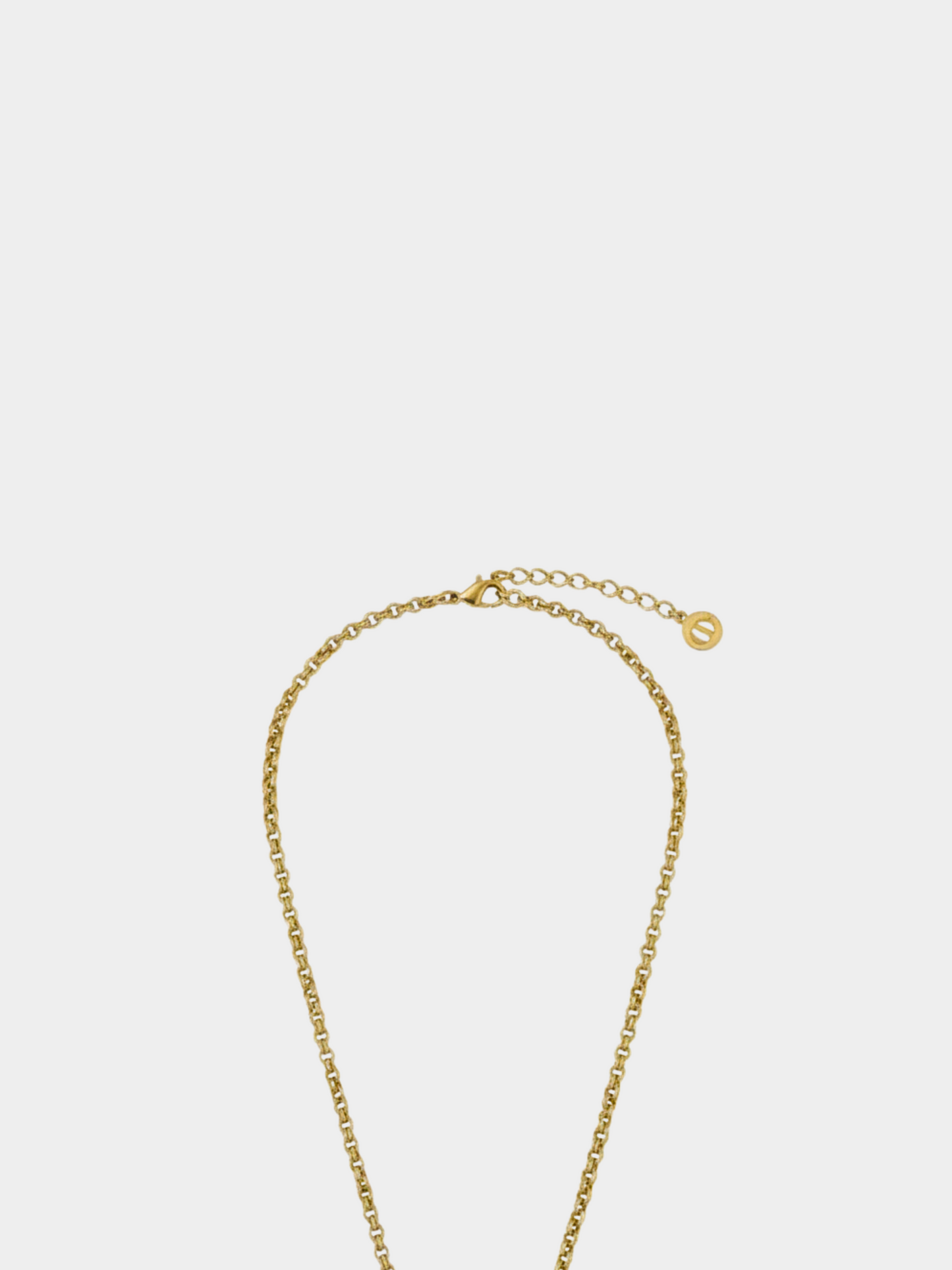 Christian Dior 2000s Gold CD Rhinestone Chain Necklace
