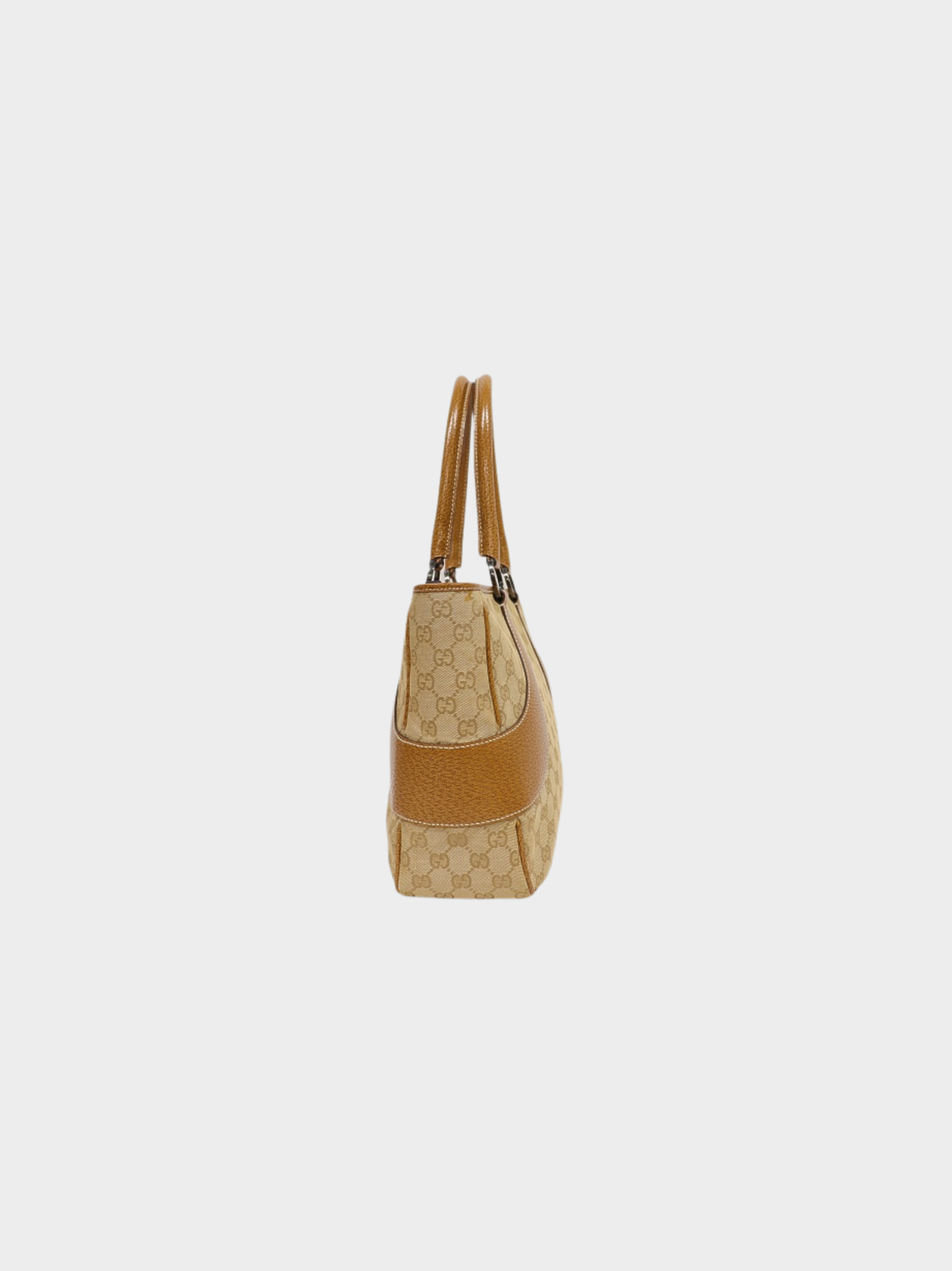 Gucci 2000s Beige Brown GG Canvas Tote Bag