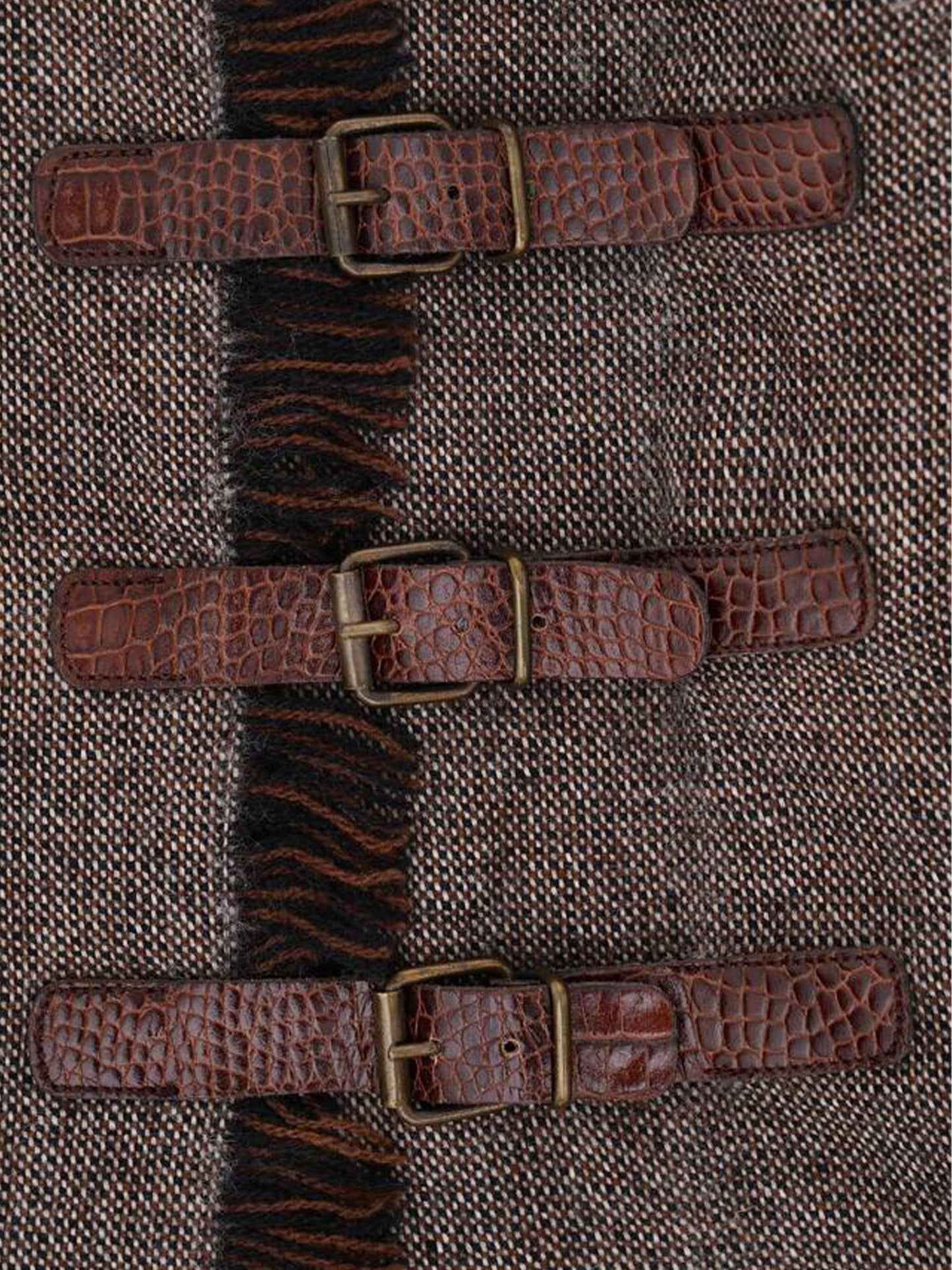 Alexander McQueen FW 2005 Buckled Wool Tweed Skirt