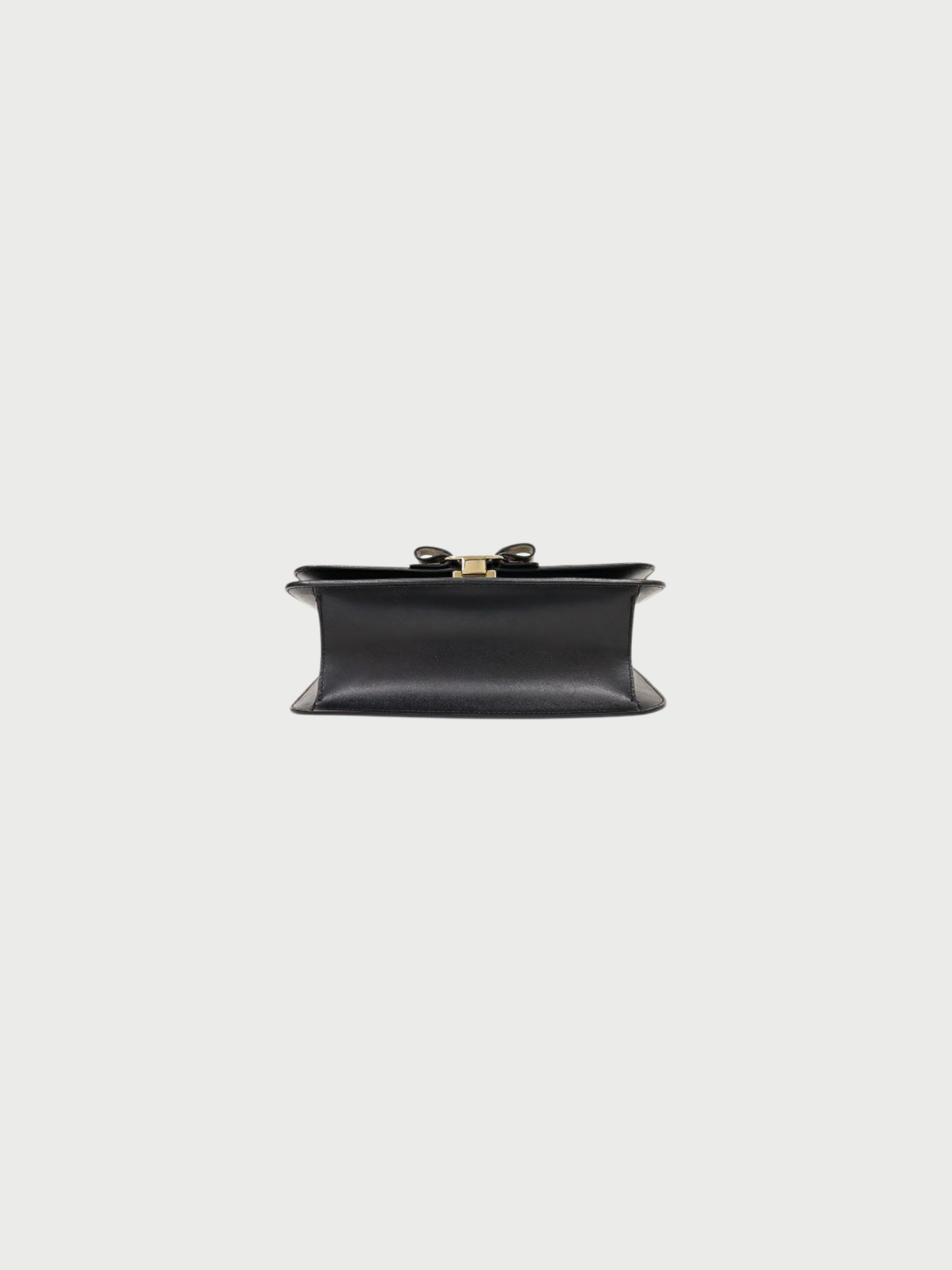 Salvatore Ferragamo 2000s Black Leather Vara Studded Chain Shoulder Bag