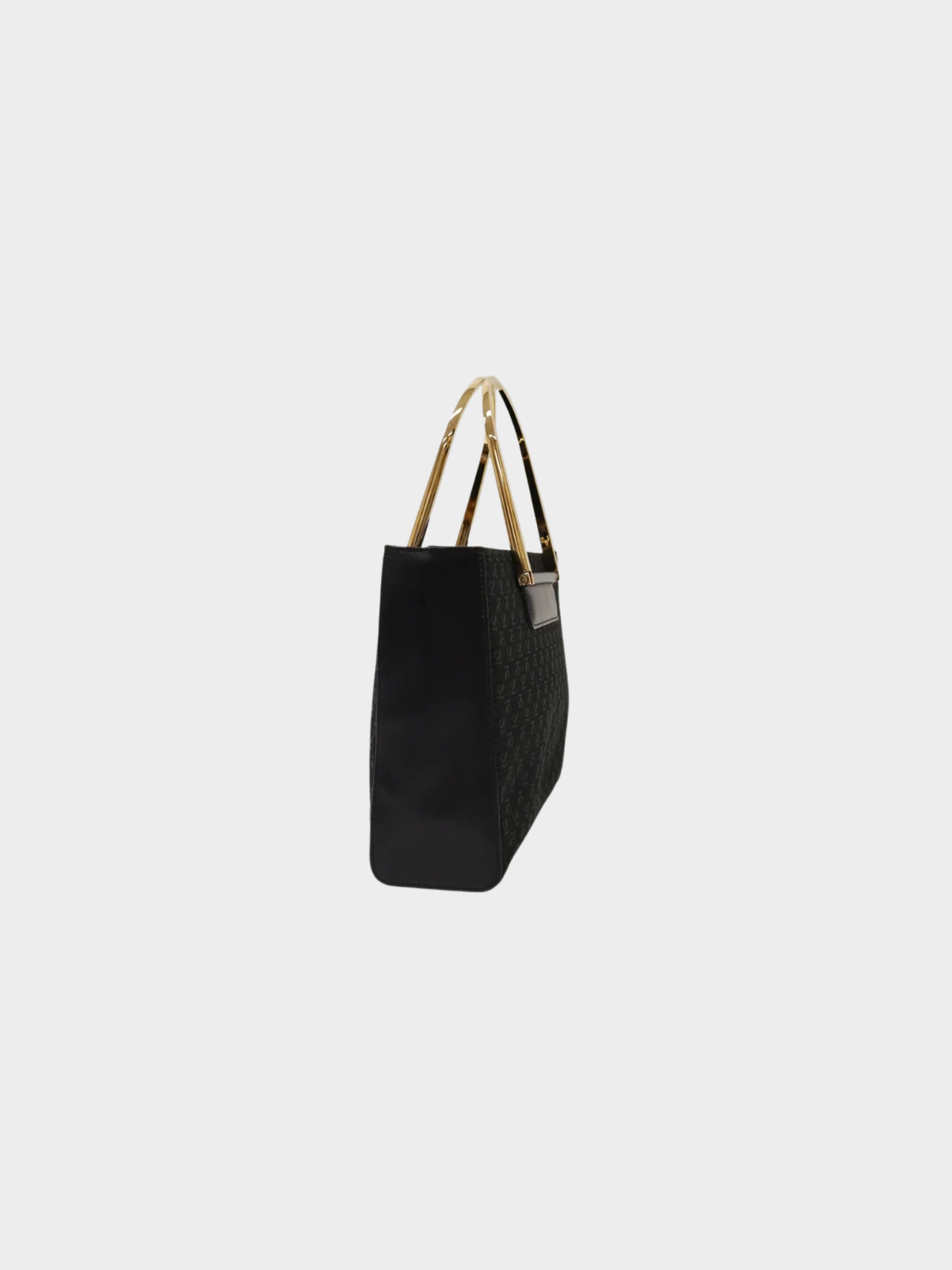 Loewe 2000s Black Green Anagram Canvas Handbag