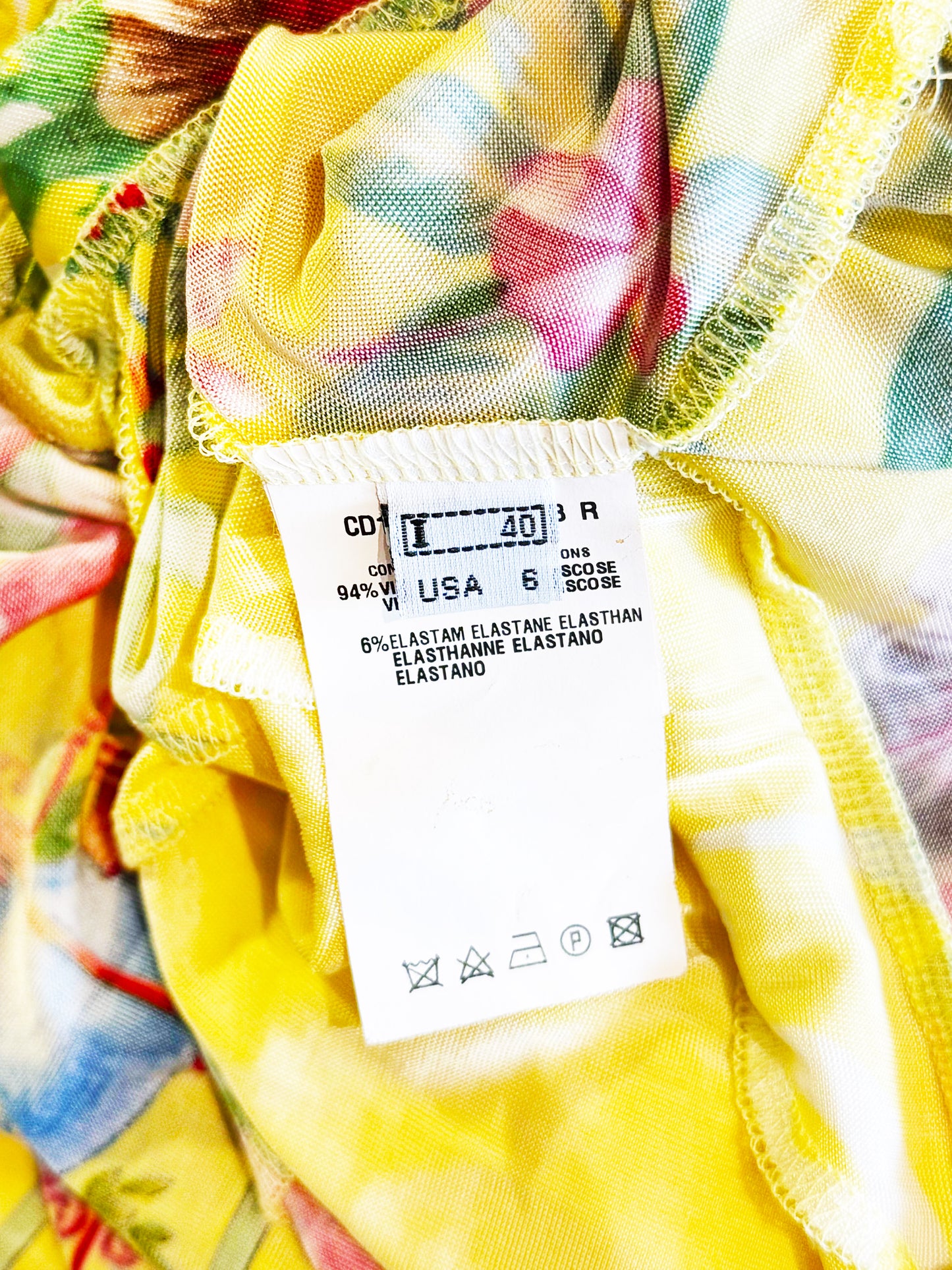 Roberto Cavalli 2000s Yellow Tropical Floral Print Button-down Dress