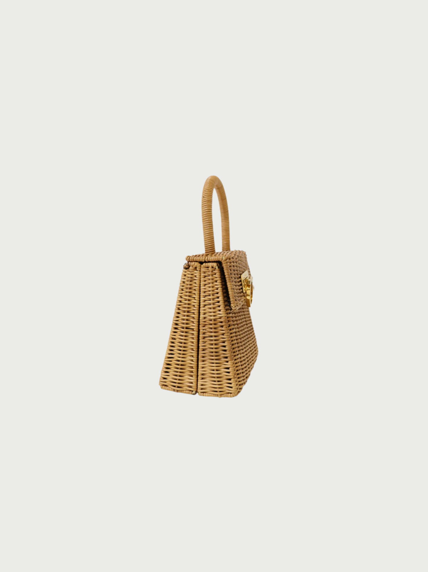 Salvatore Ferragamo 2000s Brown Plastic Canvas Gancini Basket Bag