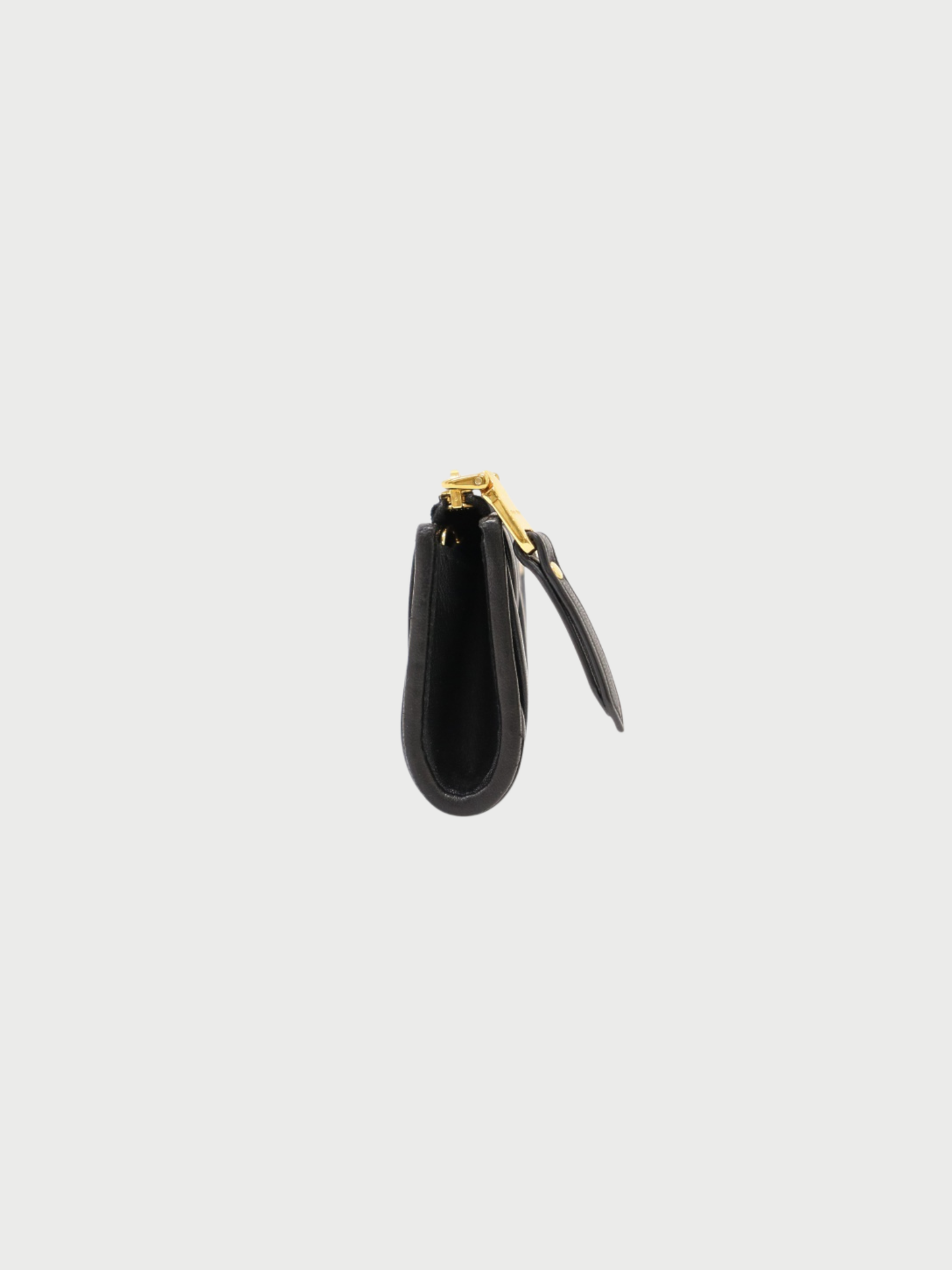 Miu Miu 2000s Black Matelassé Leather Coin Case