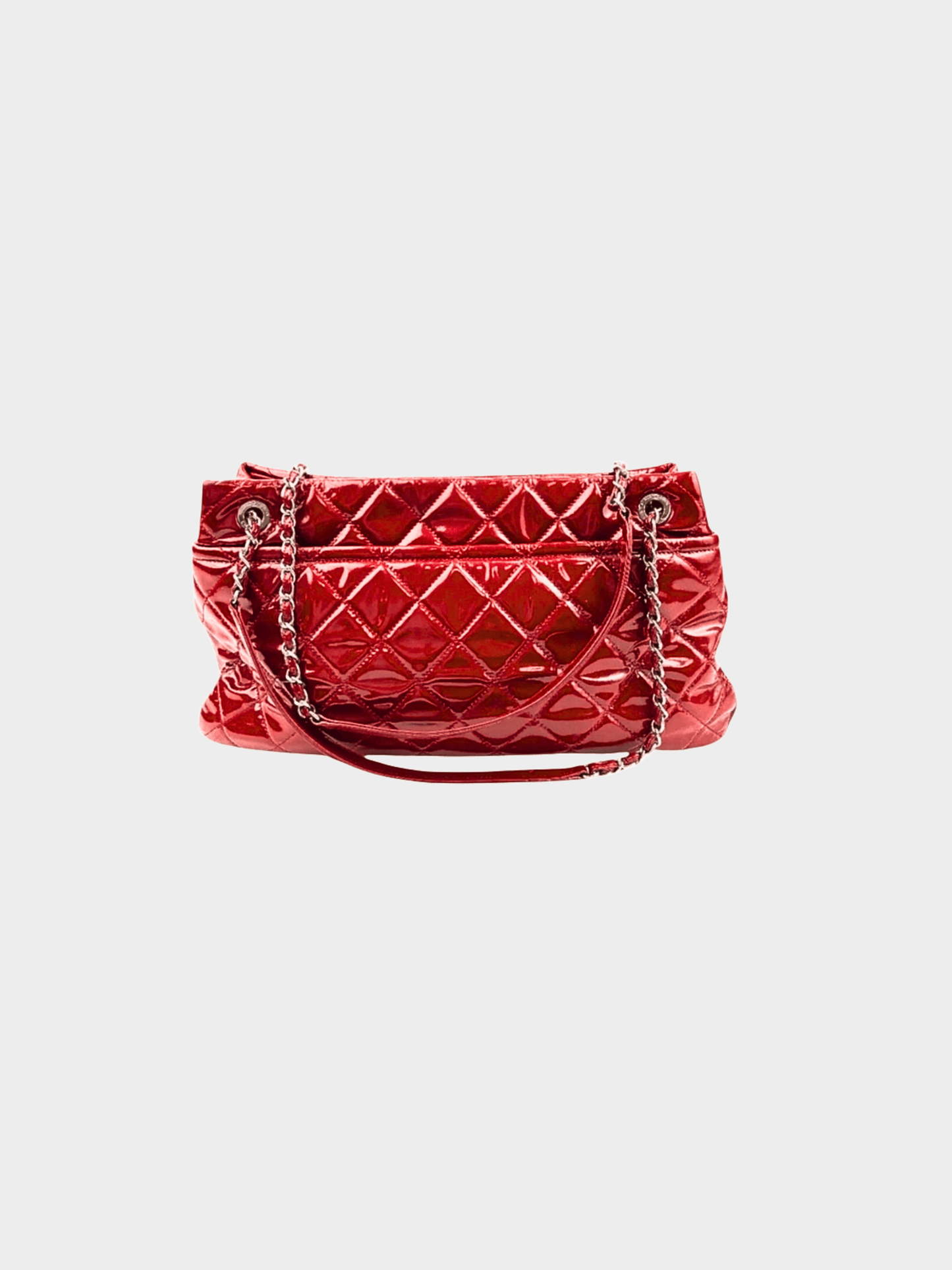 Chanel 2012 Red Timeless CC Soft Quilted Leather Shopping Tote Bag