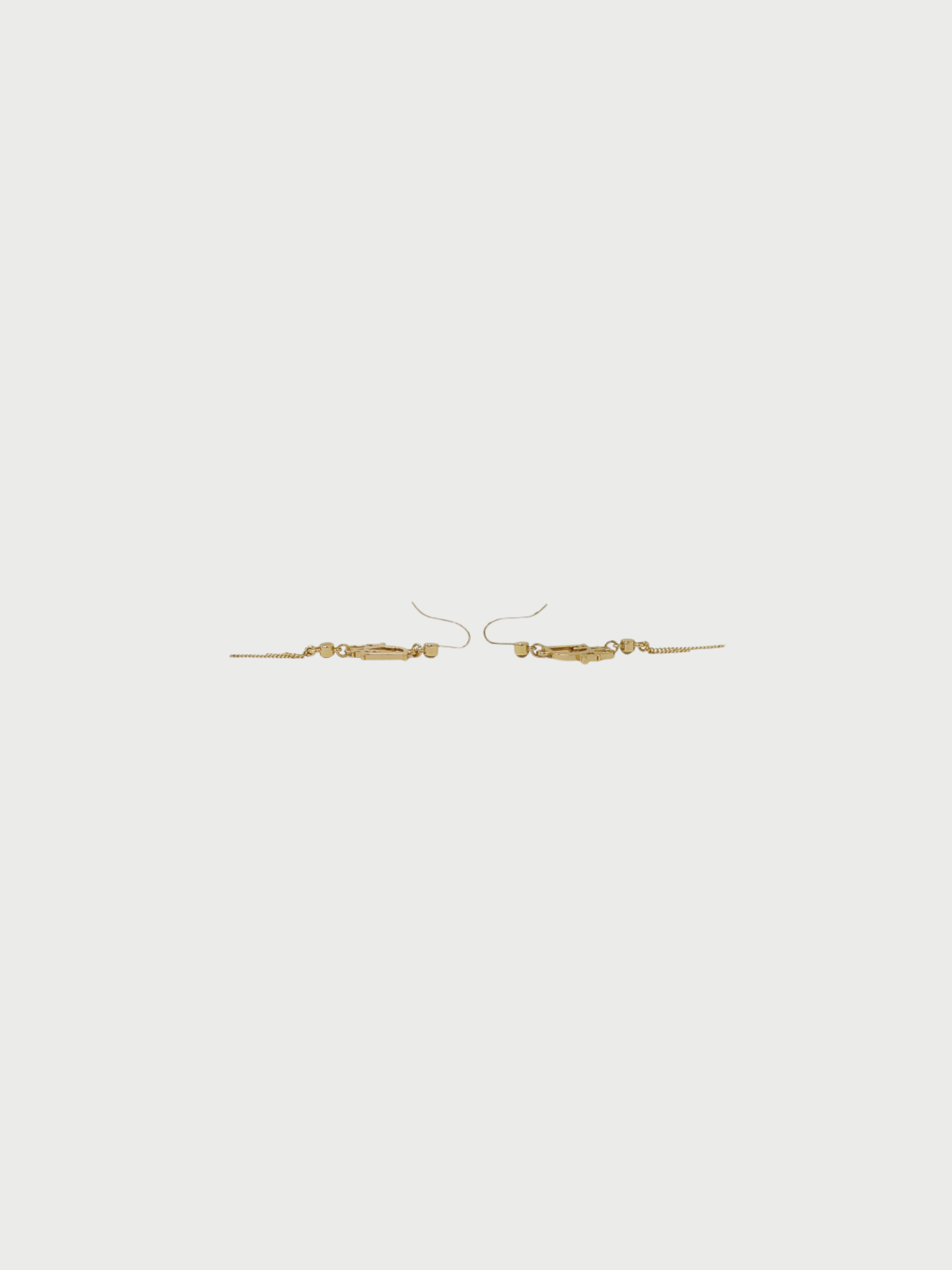 Christian Dior 2000s Gold Plated Metal Rhinestone CD Drop Earrings