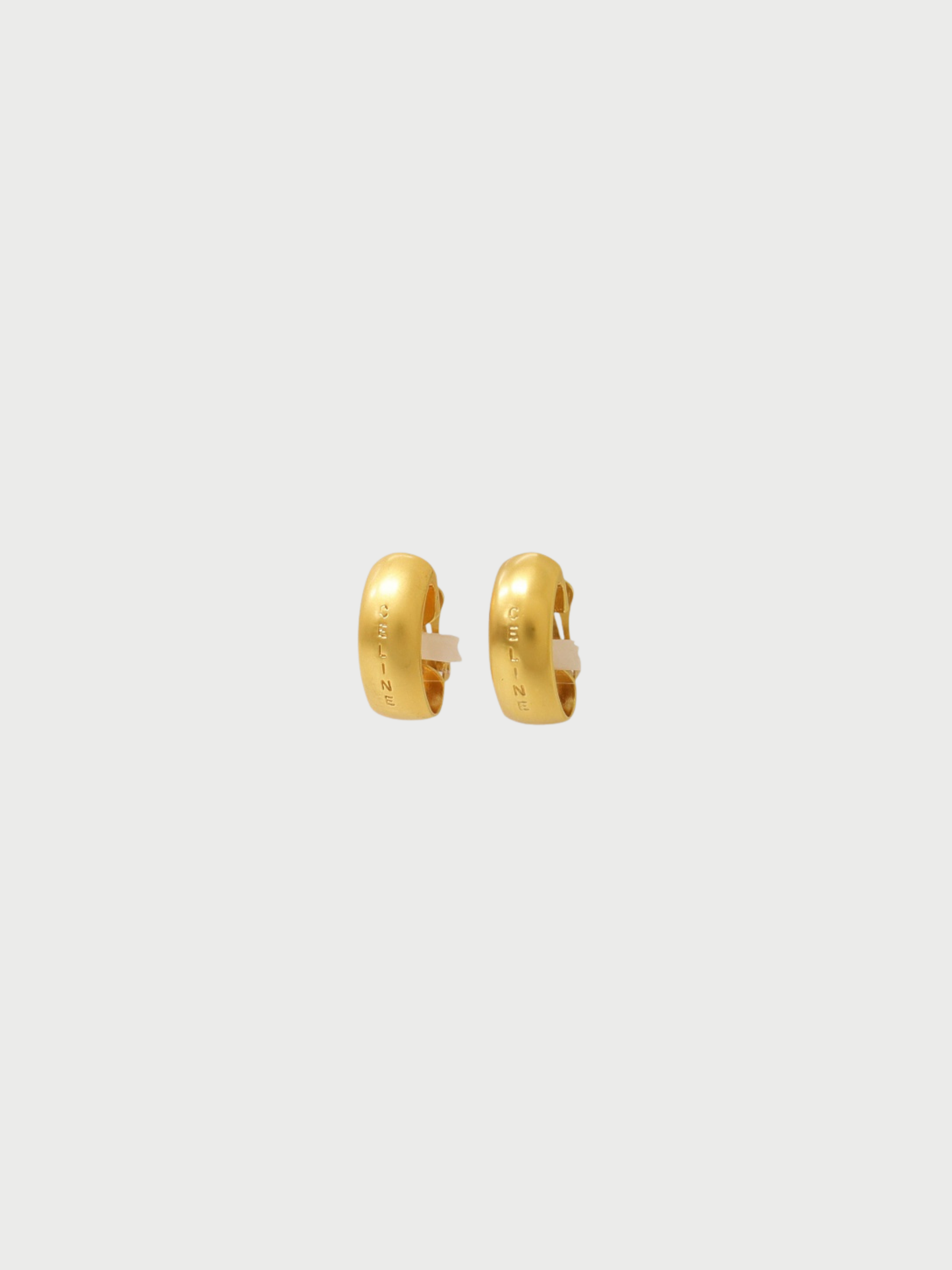 Celine 2000s Gold Plated Metal Logo Earrings