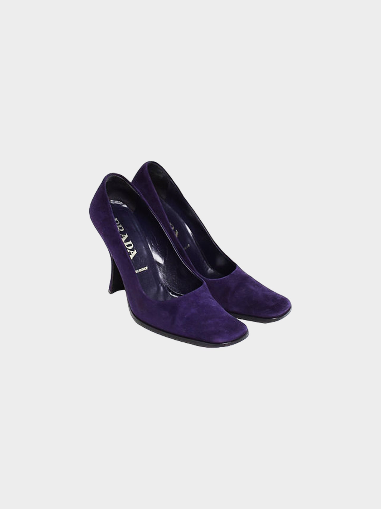 Prada Late 1990s Navy Blue Velvet Heels