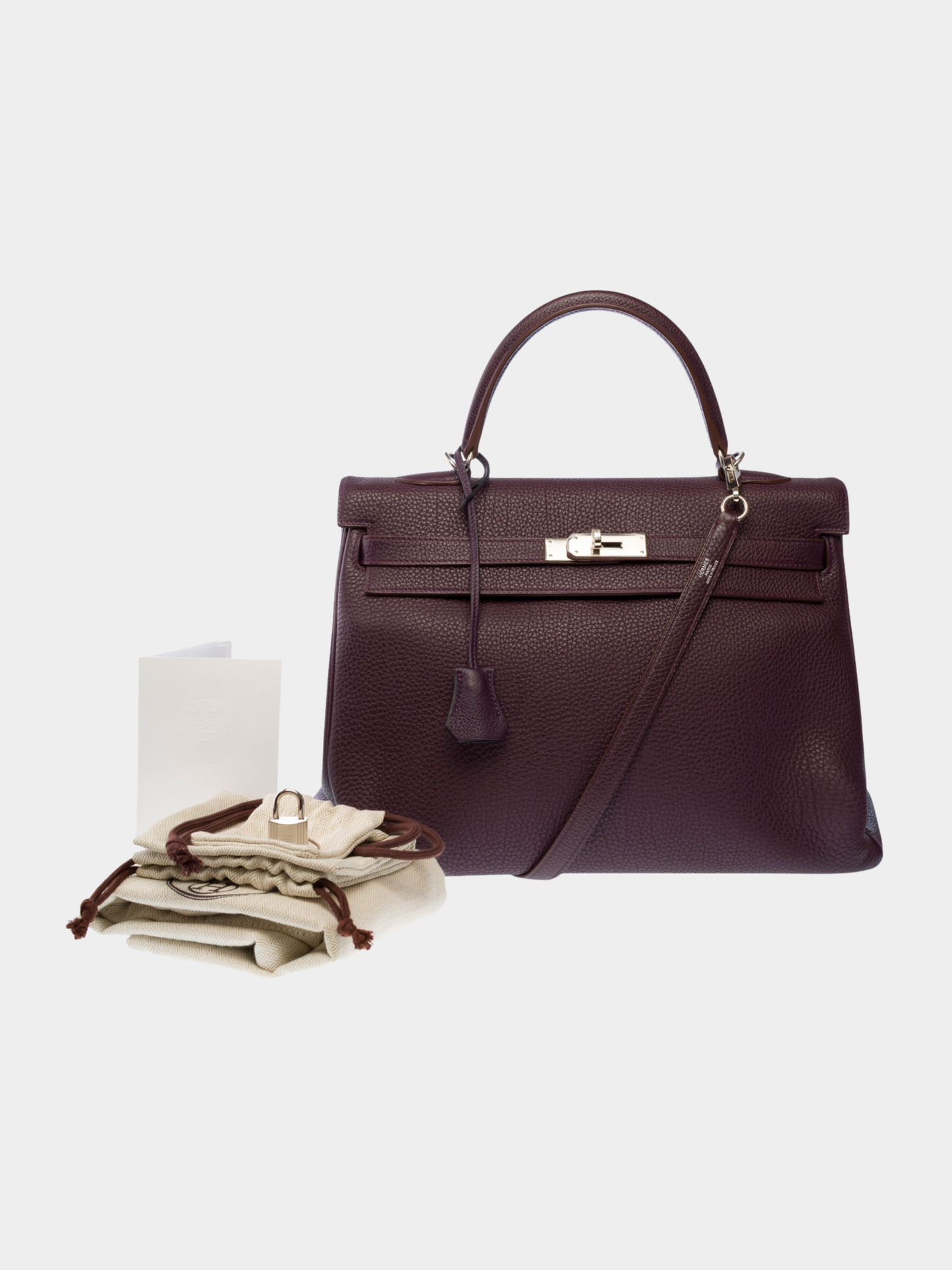 Hermes 2010s Violet Leather Kelly 35 Bag