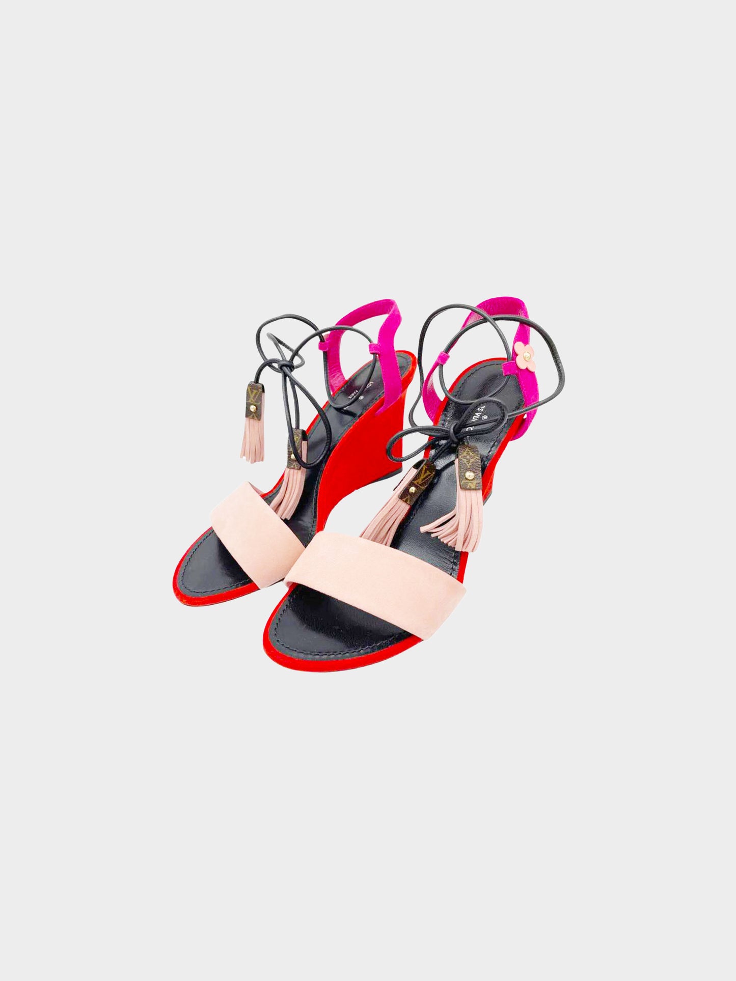 Louis Vuitton 2016 Suede Colorblock Wedge Sandals