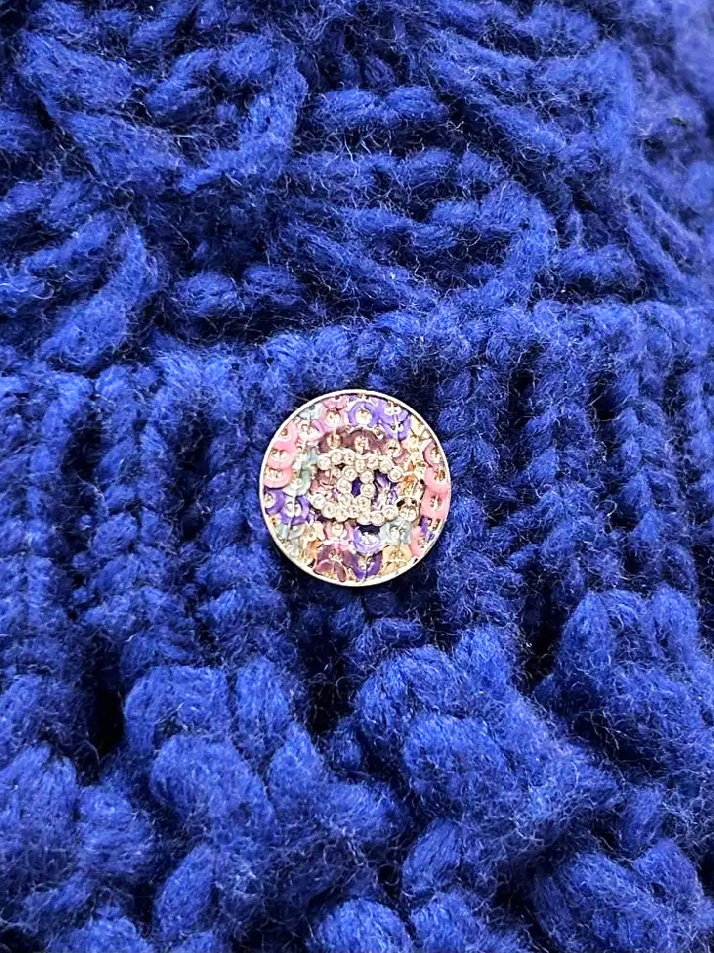 Chanel 2022 Indigo Blue Wool Knit Mini Skirt