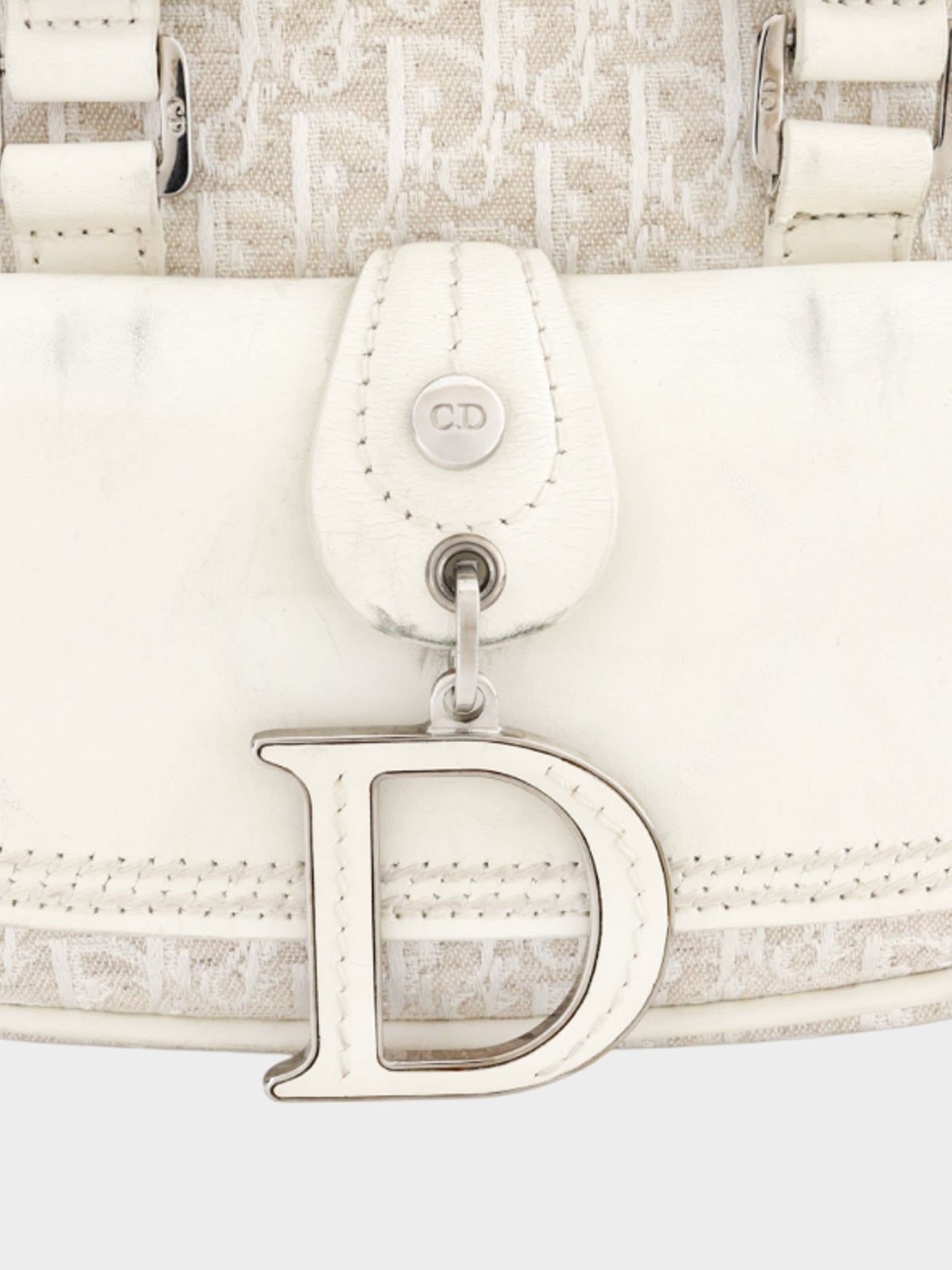 Christian Dior by John Galliano 2005 White Leather Mini Detective Handbag
