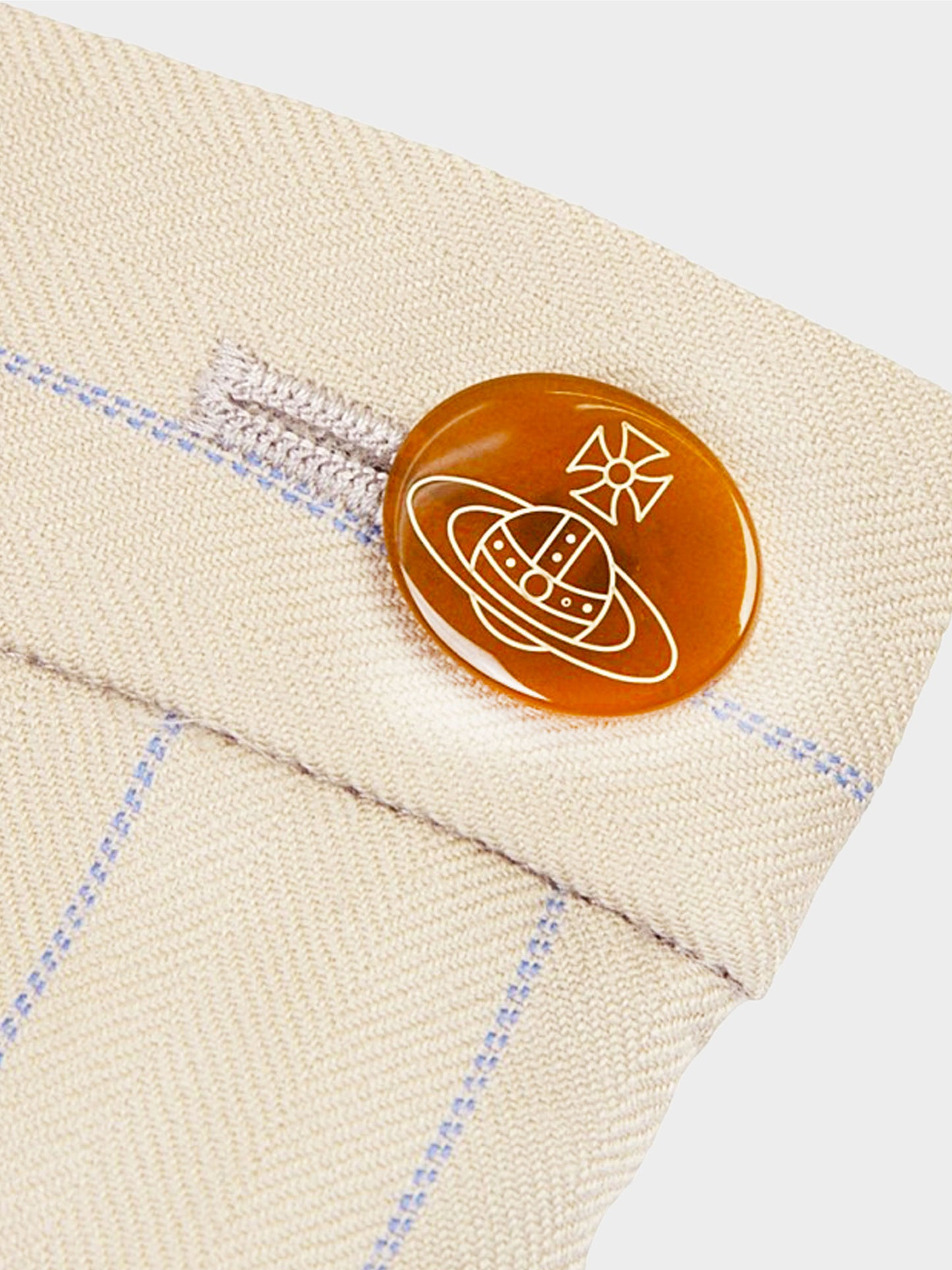 Vivienne Westwood 1990s Beige Pinstripe Pleated Wool Skirt