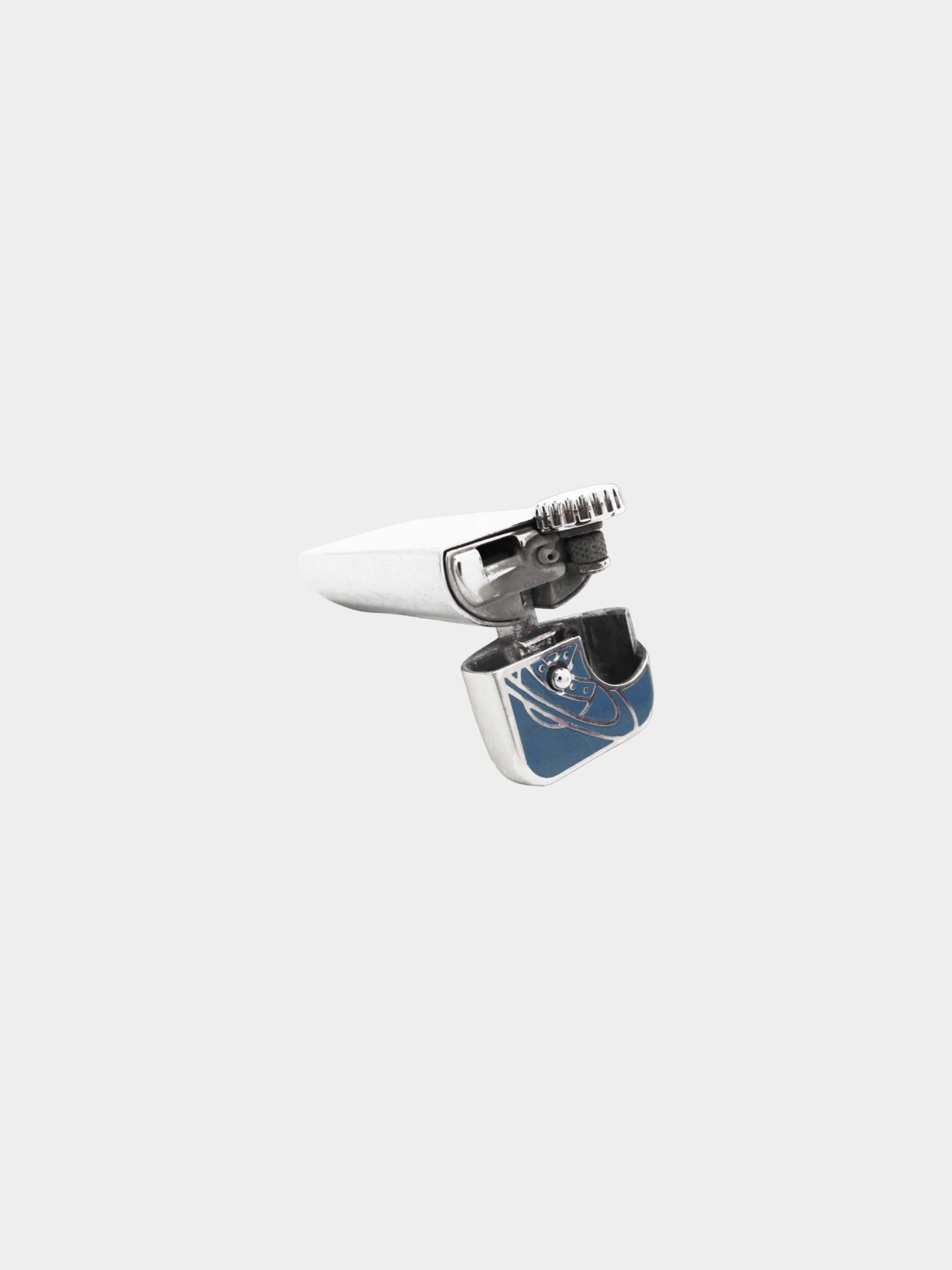 Vivienne Westwood 2000s Blue and Silver Westwood Orb Logo Lighter