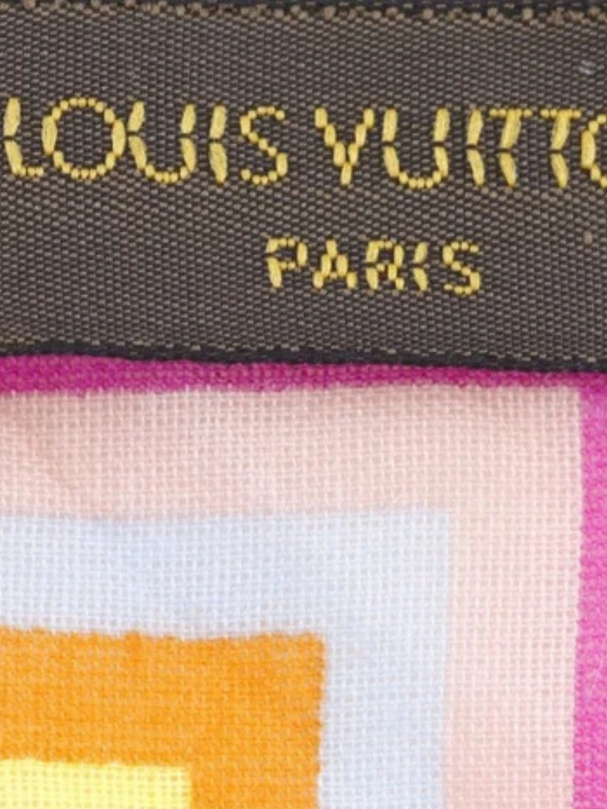 Louis Vuitton 2000s White Multicolor Monogram Cotton Scarf