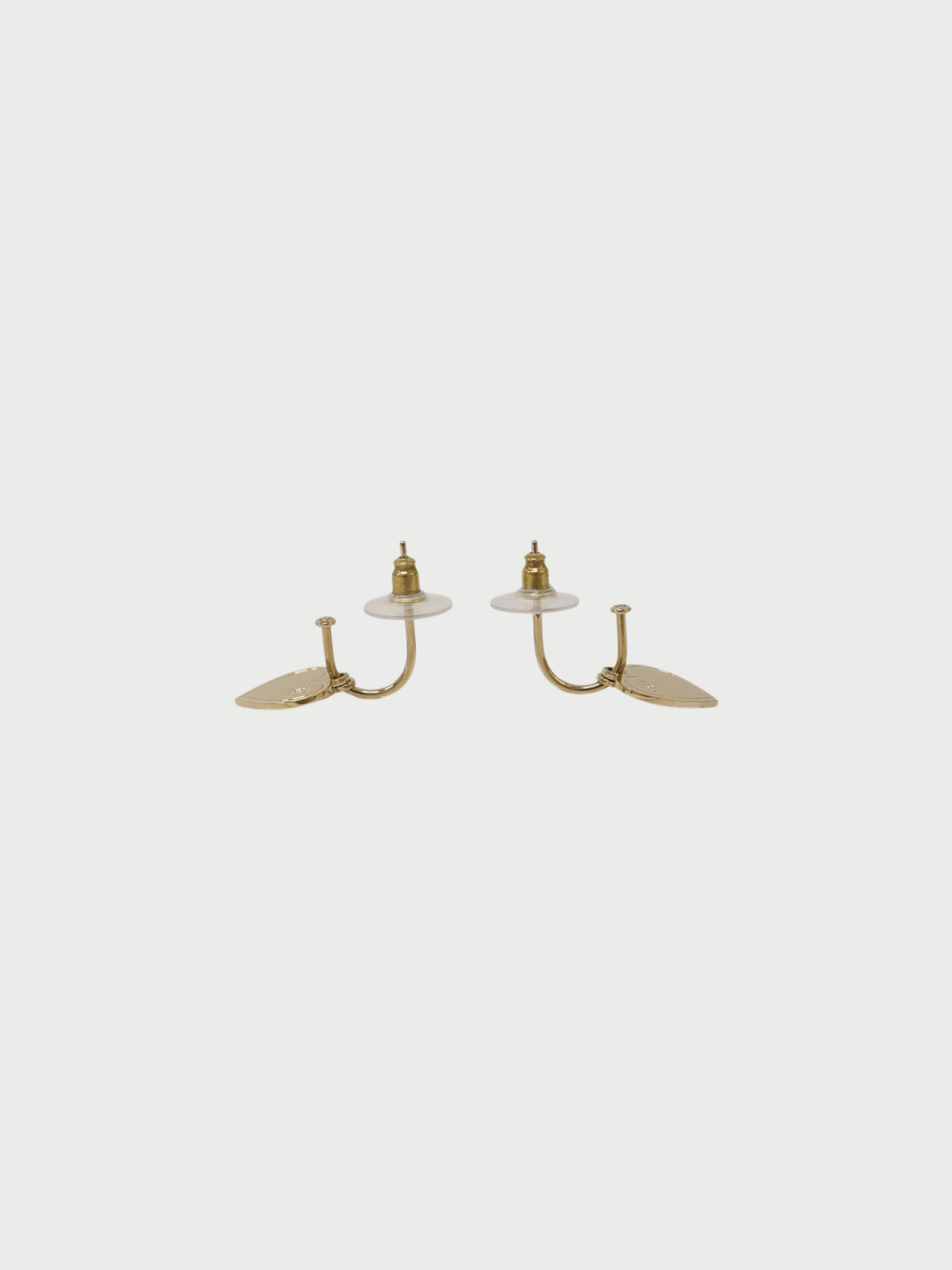 Chanel 2017 Gold Plated Metal COCO Hoop Heart Earrings