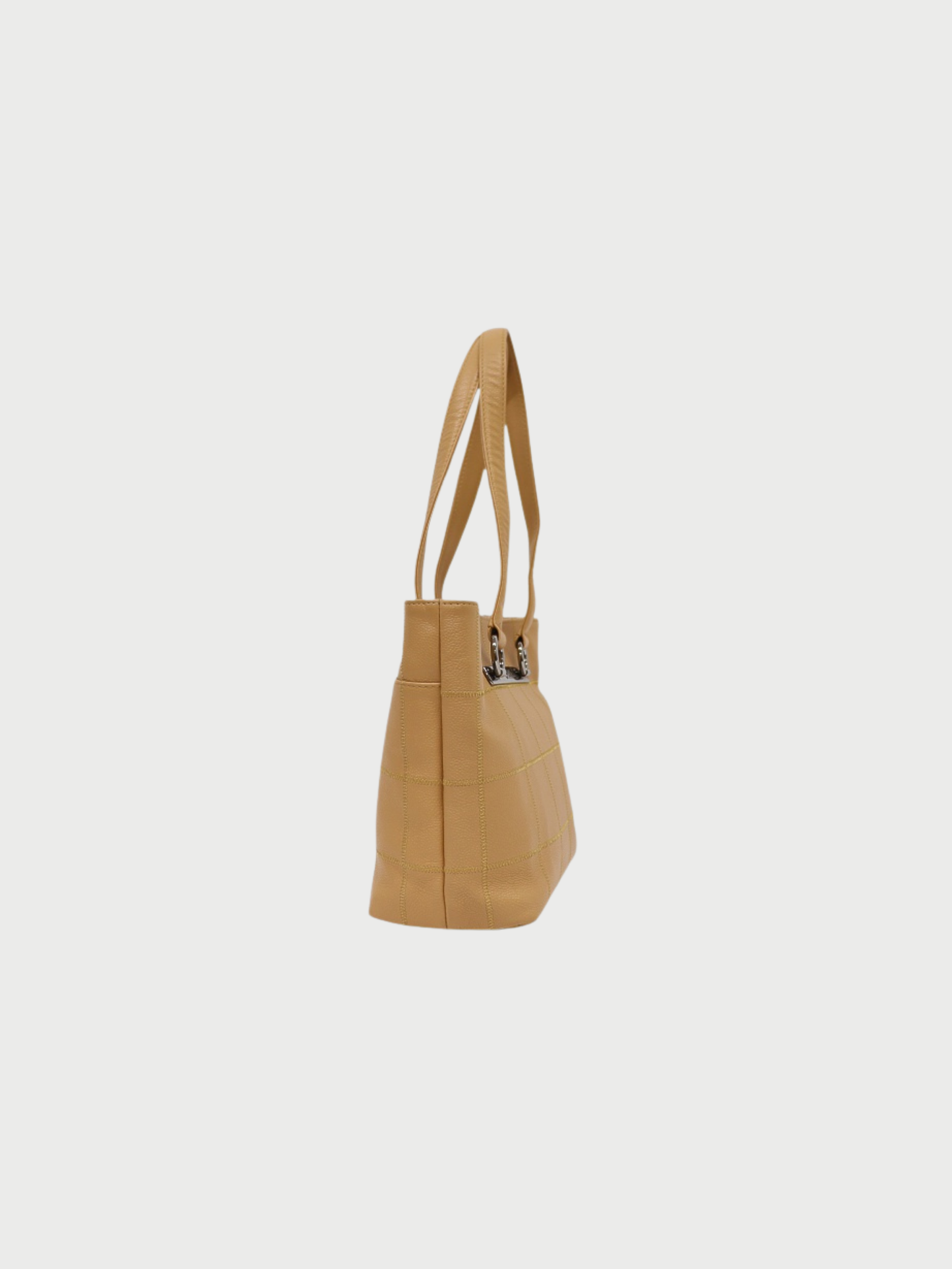 Chanel 2000s Beige Caviar Leather Choco Bar Tote Bag