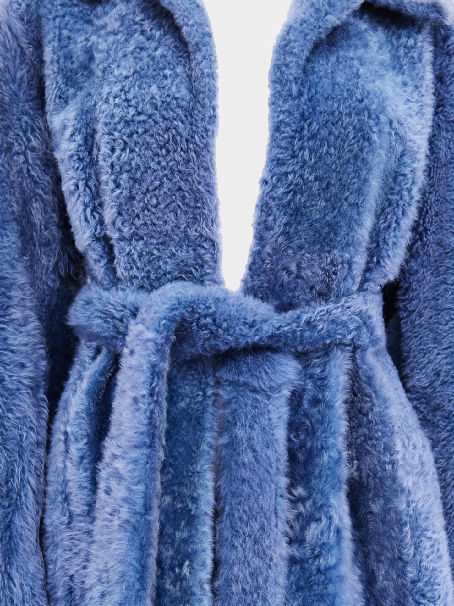 Celine by Phoebe Philo Late 2010s Blue Shearling Fur Coat