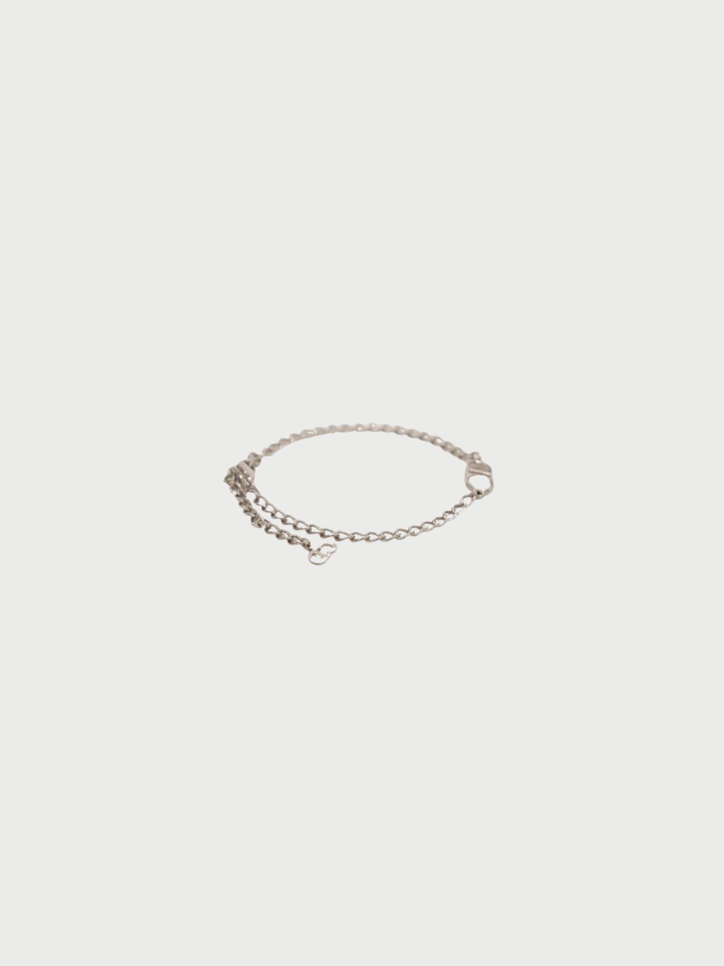 Christian Dior 2000s Silver Plated Metal CD Bracelet
