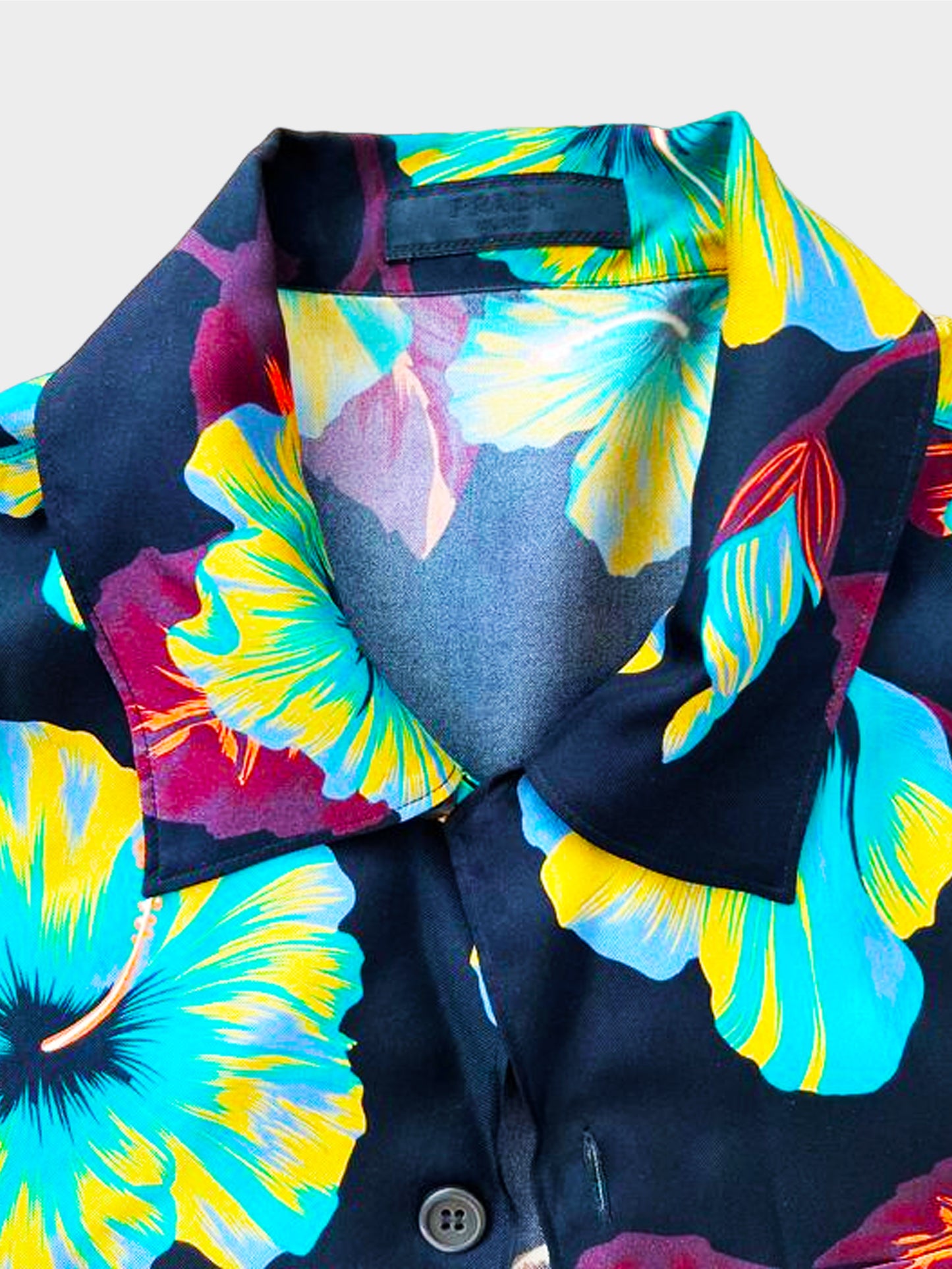 Prada 2010s Hawaiian Floral Print Short Sleeve Shirt
